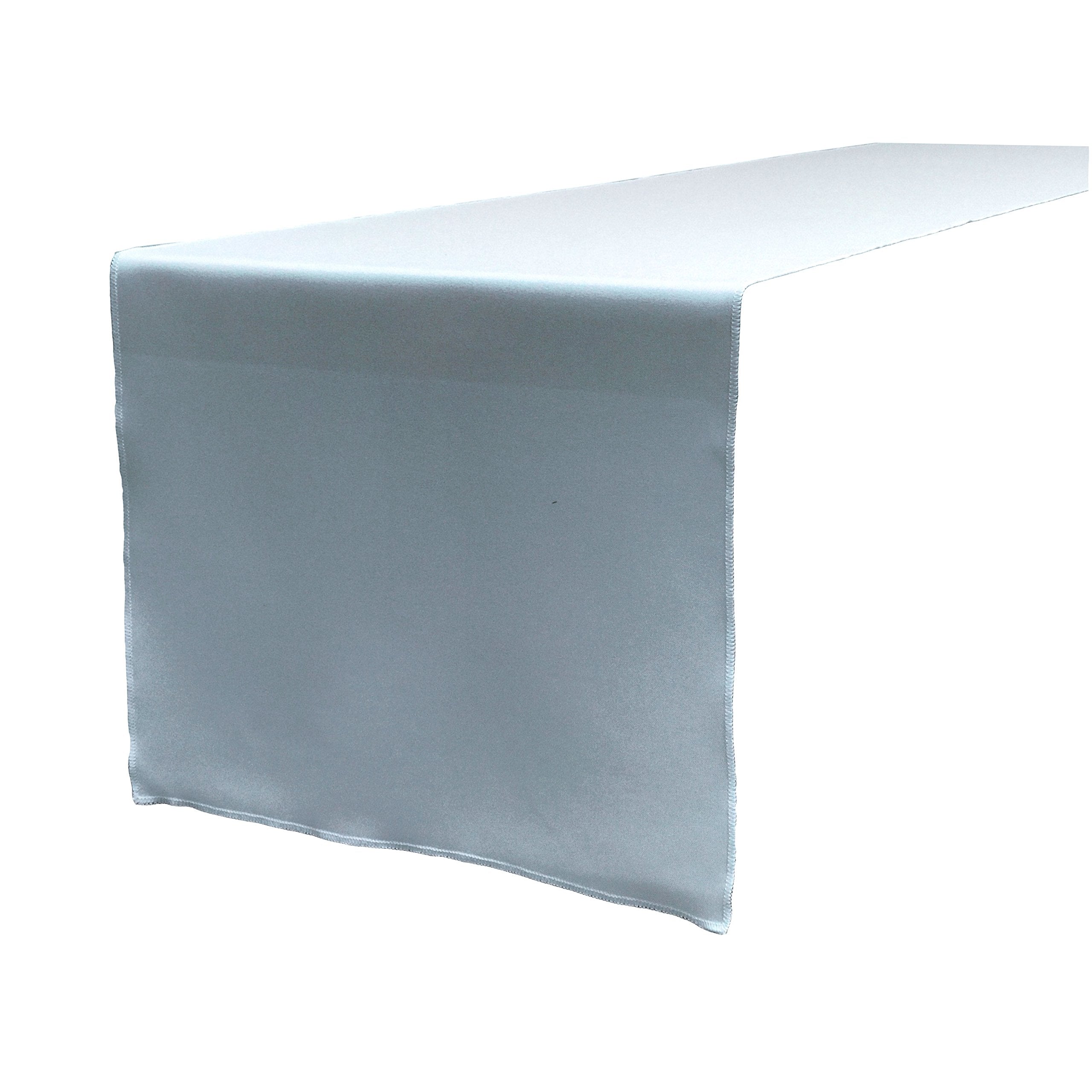 LA Linen Polyester Poplin Table Runner 14  by 108-Inch  Light Blue