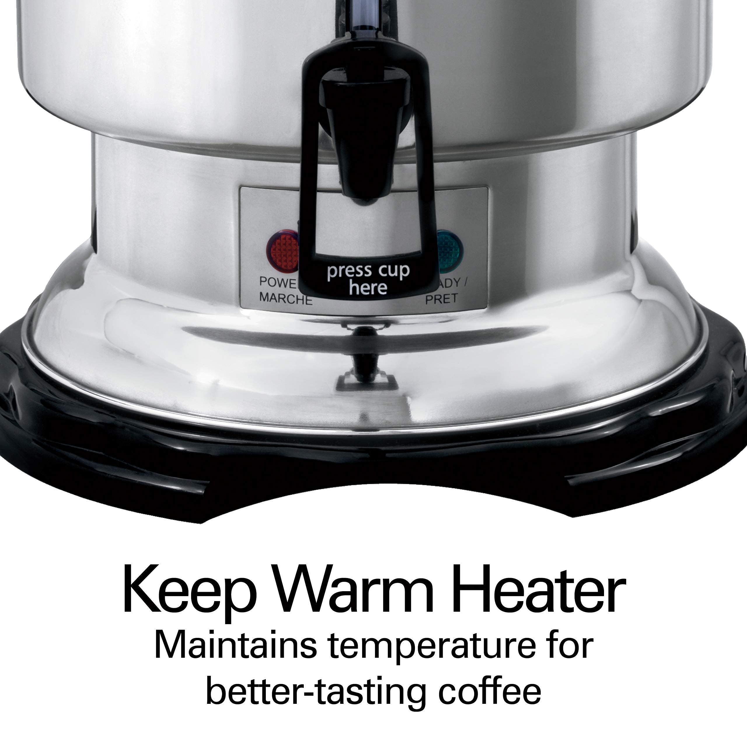 Hamilton Beach Commercial Coffee Urn & Hot Beverage Dispenser, 60 Cup Capacity, Polished Stainless Steel (D50065)