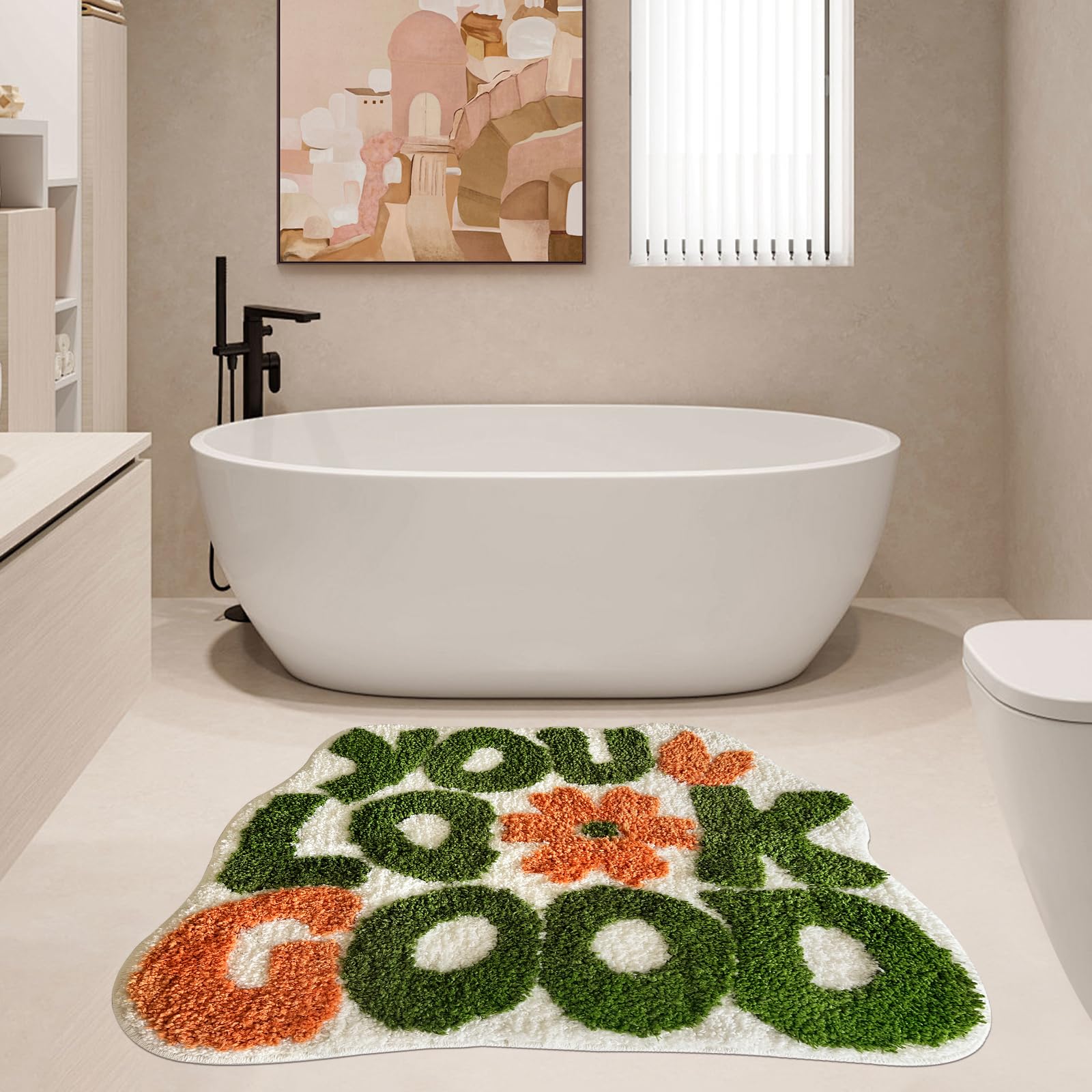 Twwde Aug You Look Good Bath Rug, Fun Bathroom Rug,Green Bathroom Rugs Cool Rugs For Bedroom Non Slip Microfiber Plush Cool Rugs