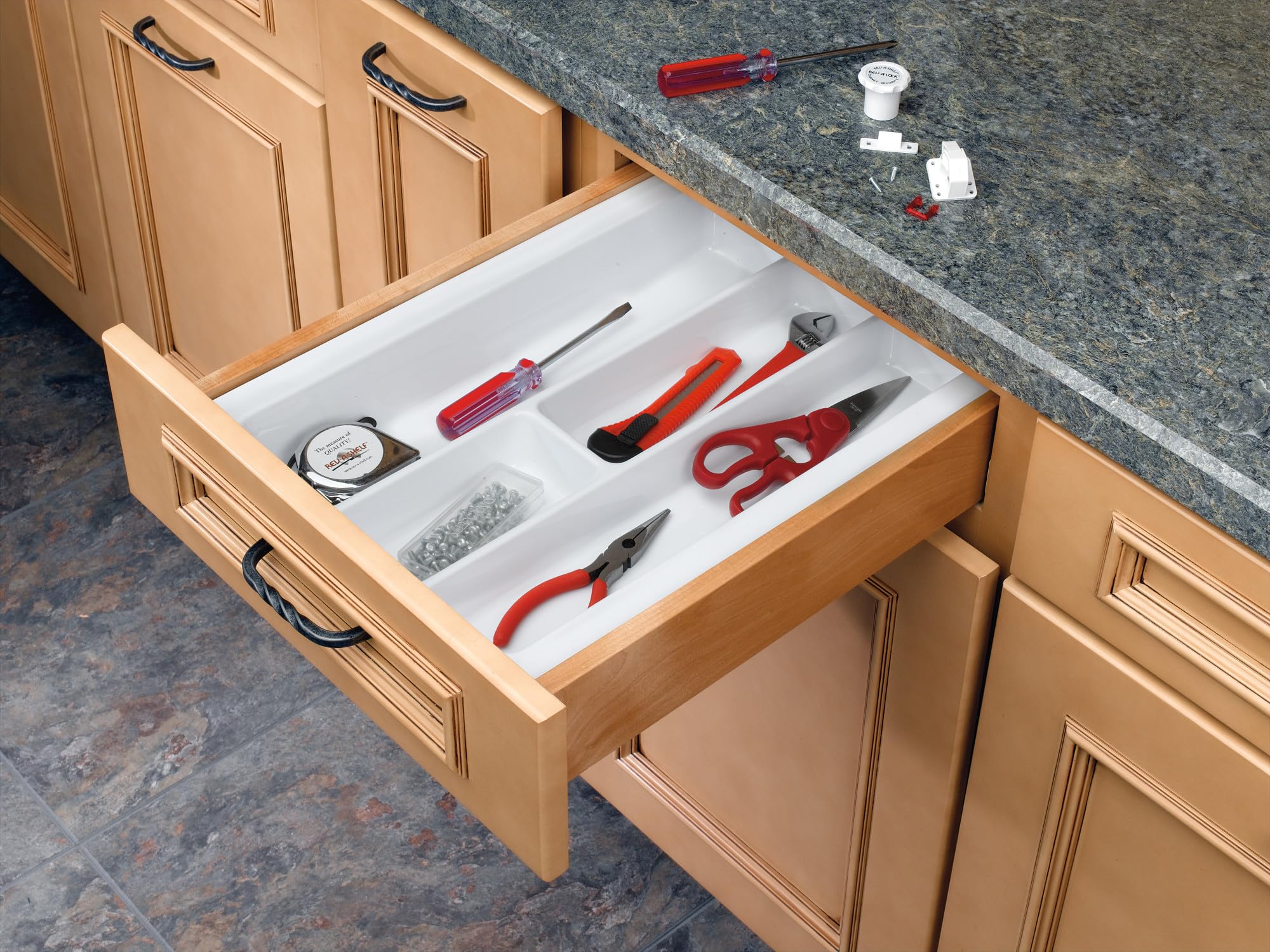 Rev-A-Shelf - GUT-12W-52 - Medium Glossy White Cutlery Tray Drawer Insert