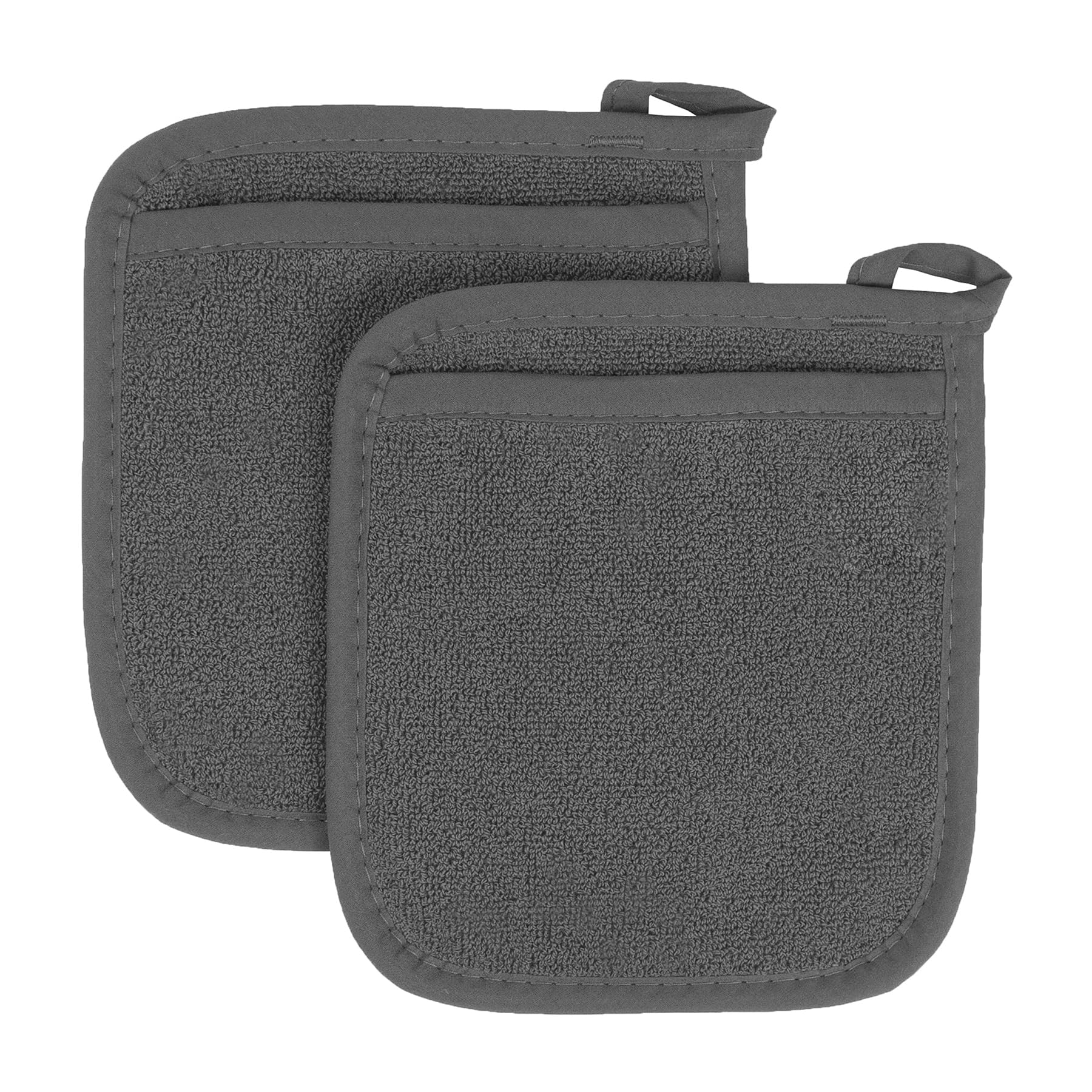 Ritz Terry Pocket Mitt & Hot Pad: Unparalleled Heat Resistant  Durable 100% Cotton - Ergonomically Designed for Optimal Grip - Easy-Care Machine Washable  Perfect for Your Kitchen - Graphite  2-Pk
