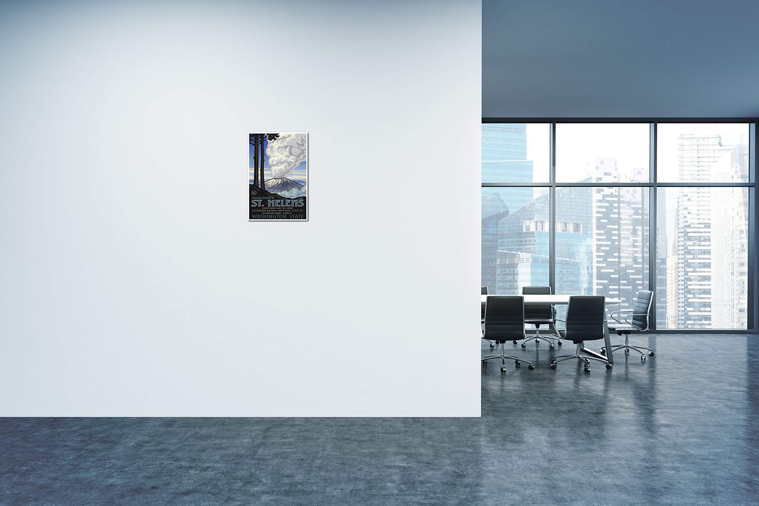 Mount St. Helen'S Washington Eruption Giclee Art Print Poster From Travel Artwork By Artist Paul A. Lanquist 12'' X 18''