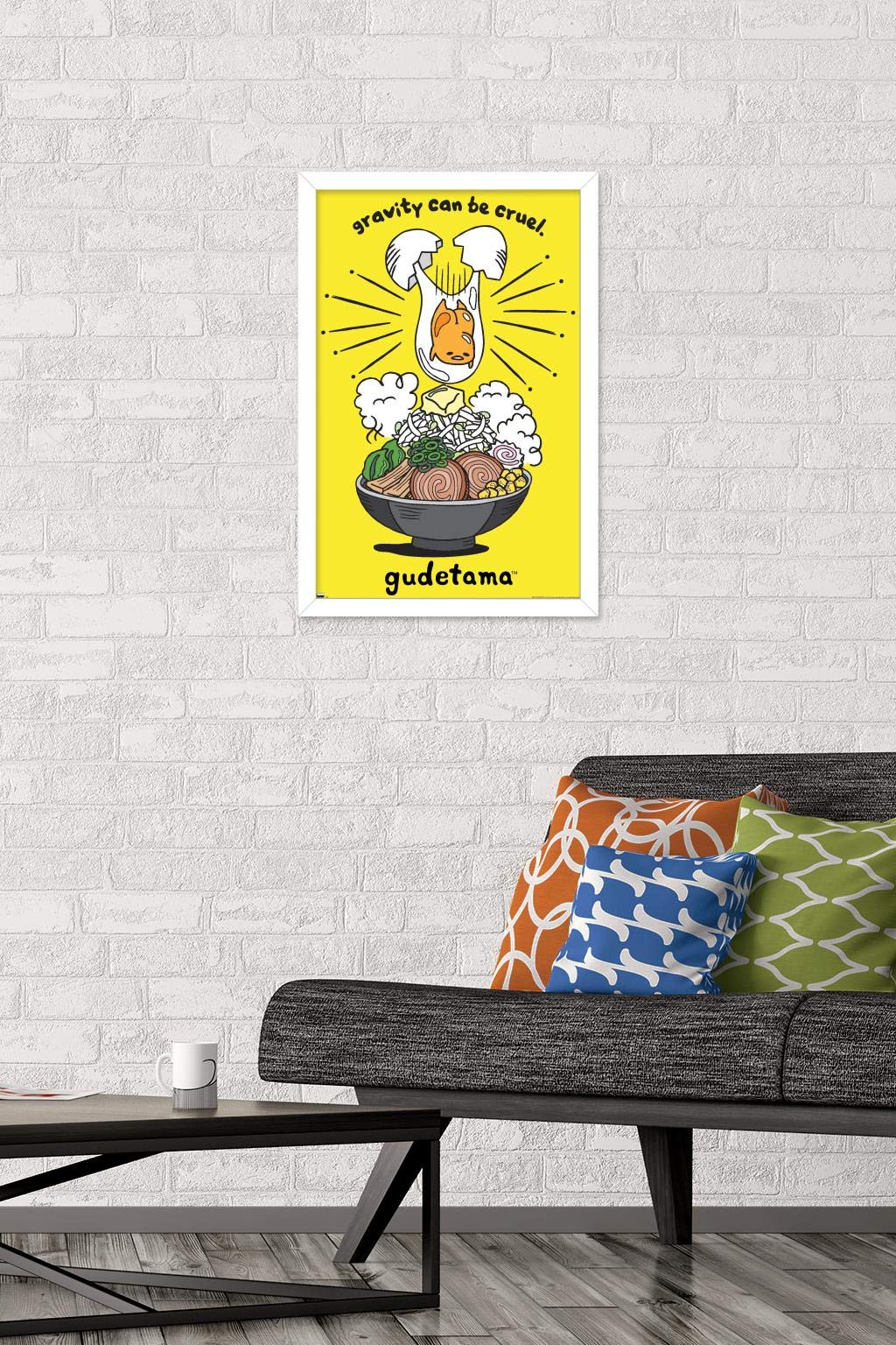Trends International Gudetama - Gravity Wall Poster, 14.725'' X 22.375'', White Framed Version