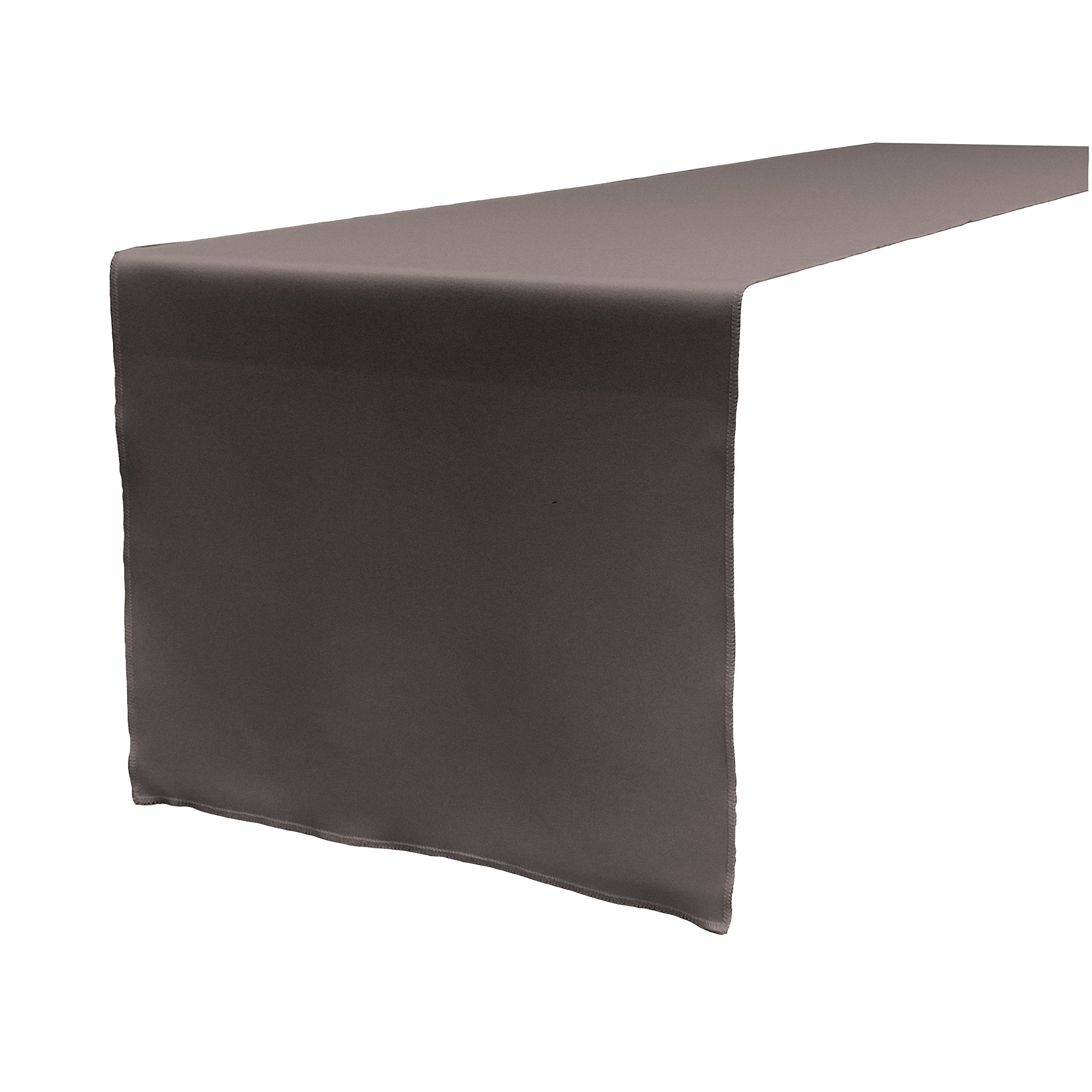 LA Linen Polyester Poplin Table Runner 14  by 108-Inch  Charcoal