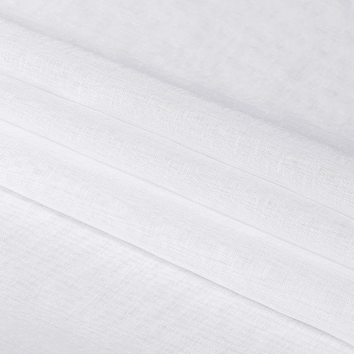 Dwcn White Sheer Curtains Semi Transparent Voile Rod Pocket Curtains For Bedroom And Living Room, 52 X 95 Inches Long, Set Of 2