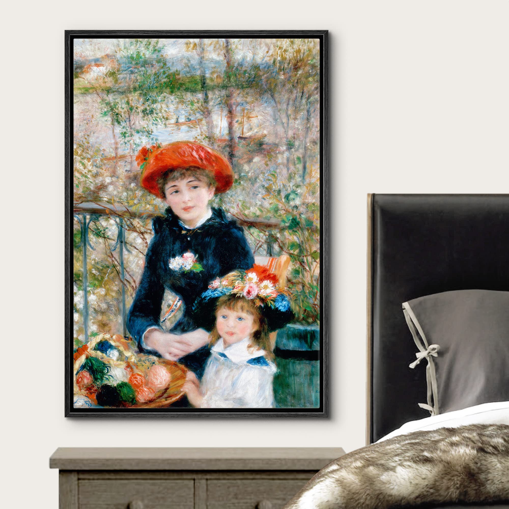 Wall26 Framed Canvas Print Wall Art Two Sisters On The Terrace By Pierre Renoir People Historic Illustrations Fine Art Tradition