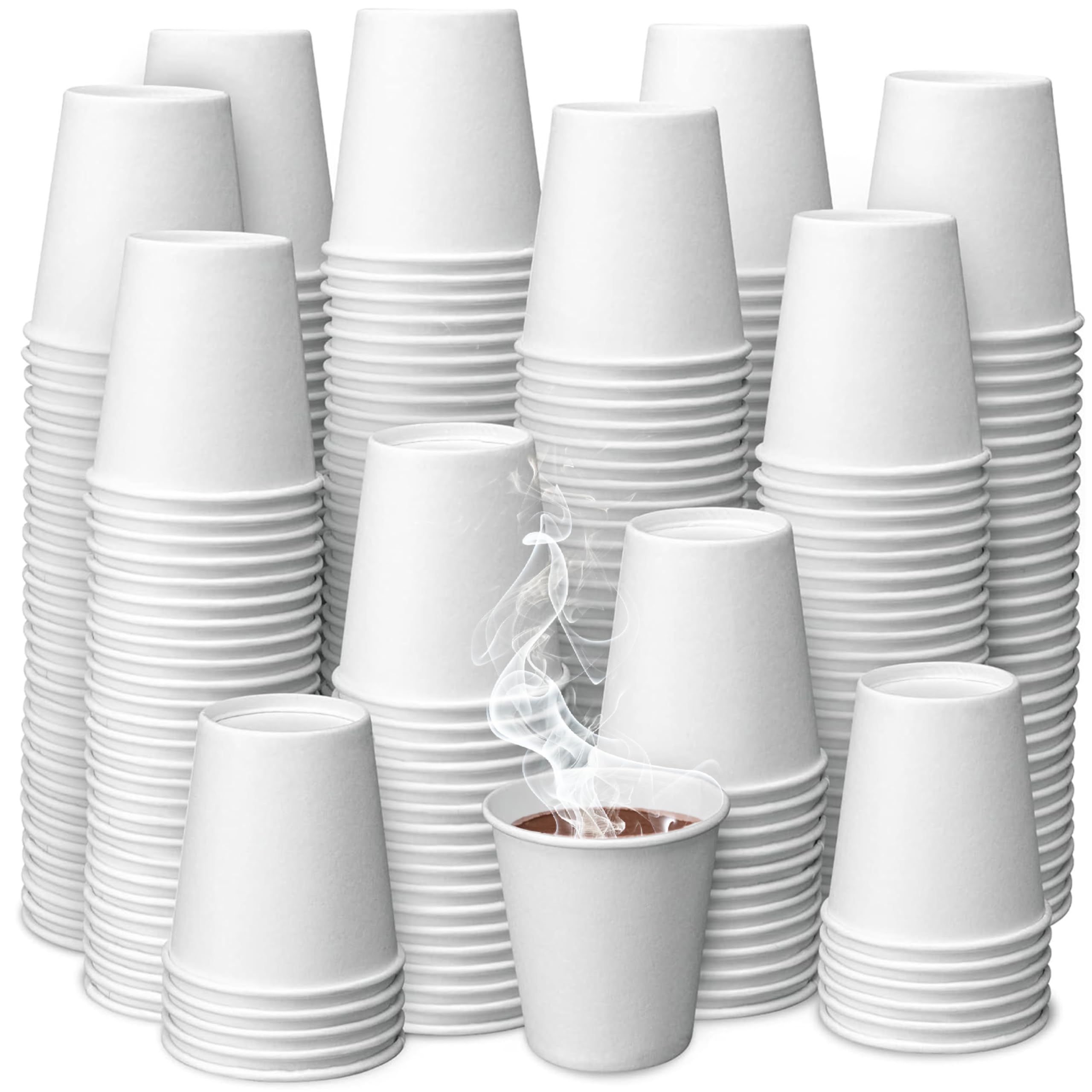 Prestee 500 Pack 3 oz Paper Coffee Cups  Hot Drinking Cups for Coffee, Tea, Snacks or Mouthwash