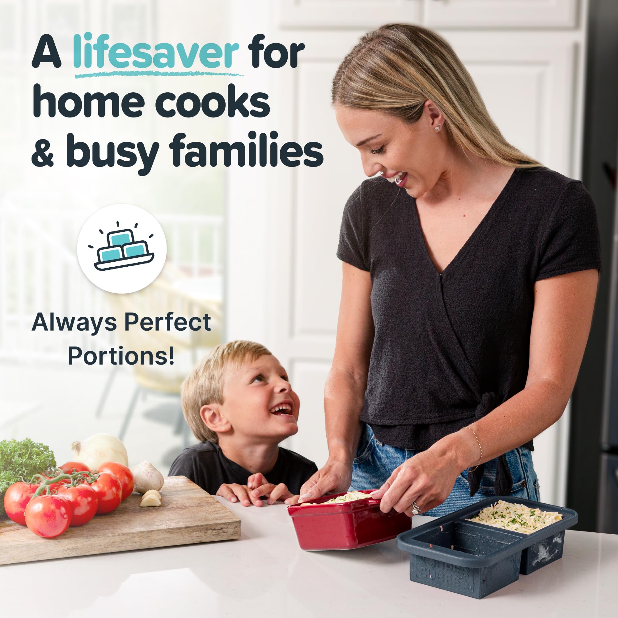 Souper Cubes 2 Cup Silicone Freezer Tray With Lid - Easy Meal Prep Container And Kitchen Storage Solution - Silicone Mold For So