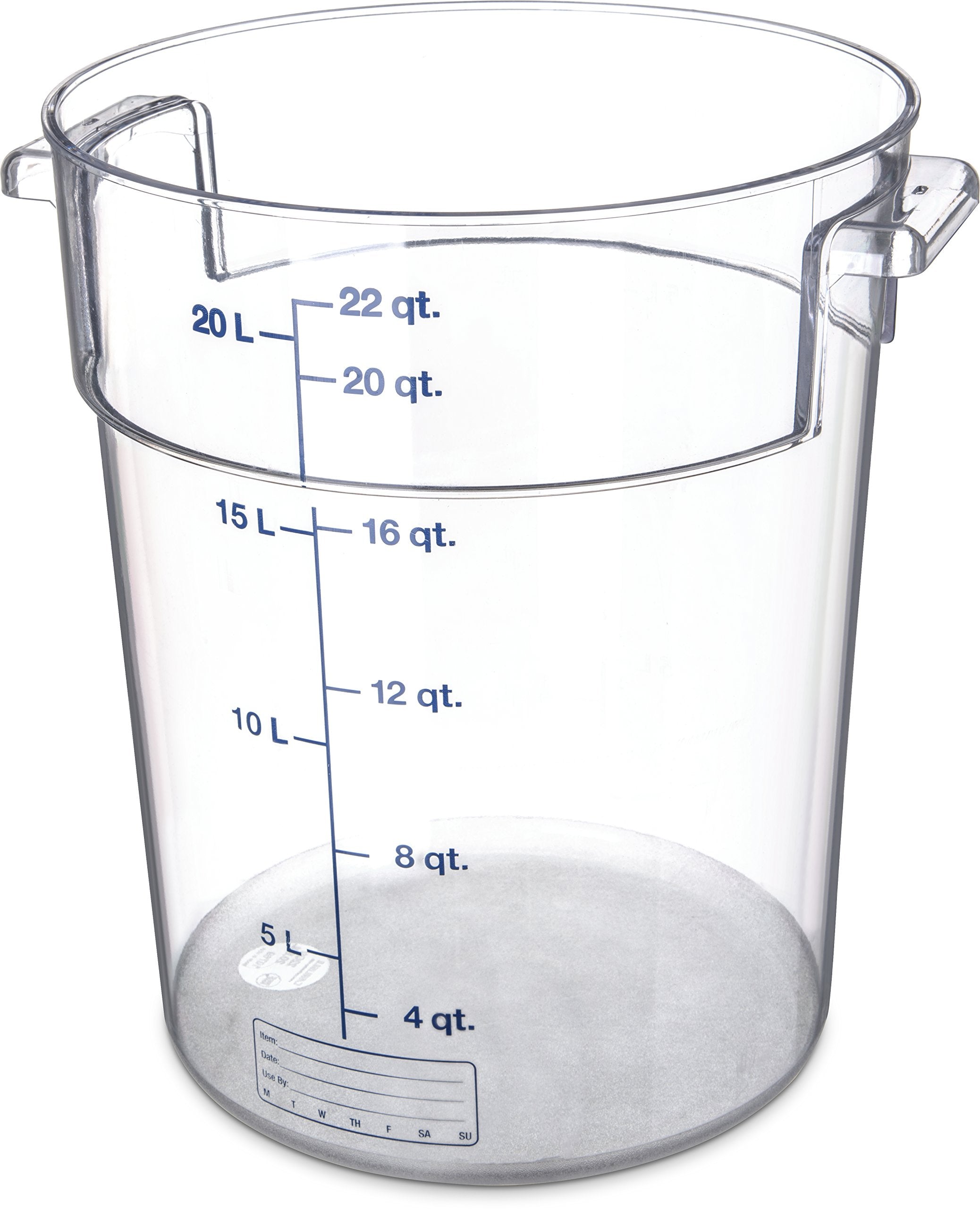 Carlisle FoodService Products Storplus Round Food Storage Container with Stackable Design for Catering, Buffests, Restaurants, P