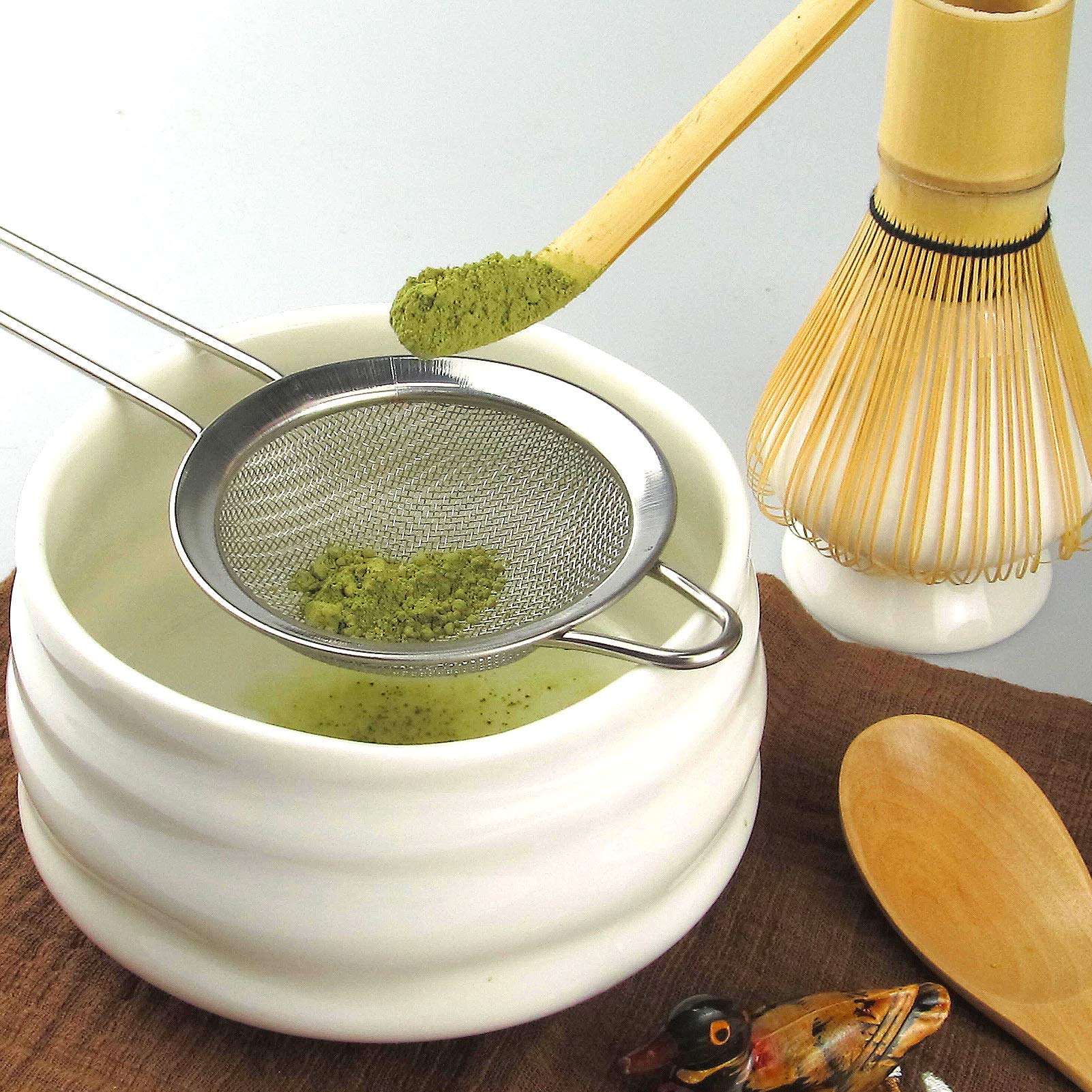 Artcome Matcha Ceremony Kit For Japanese Tea Ceremony, Traditional Matcha Bowl, Whisk, Tea Scoop, Matcha Powder Strainer, Matcha