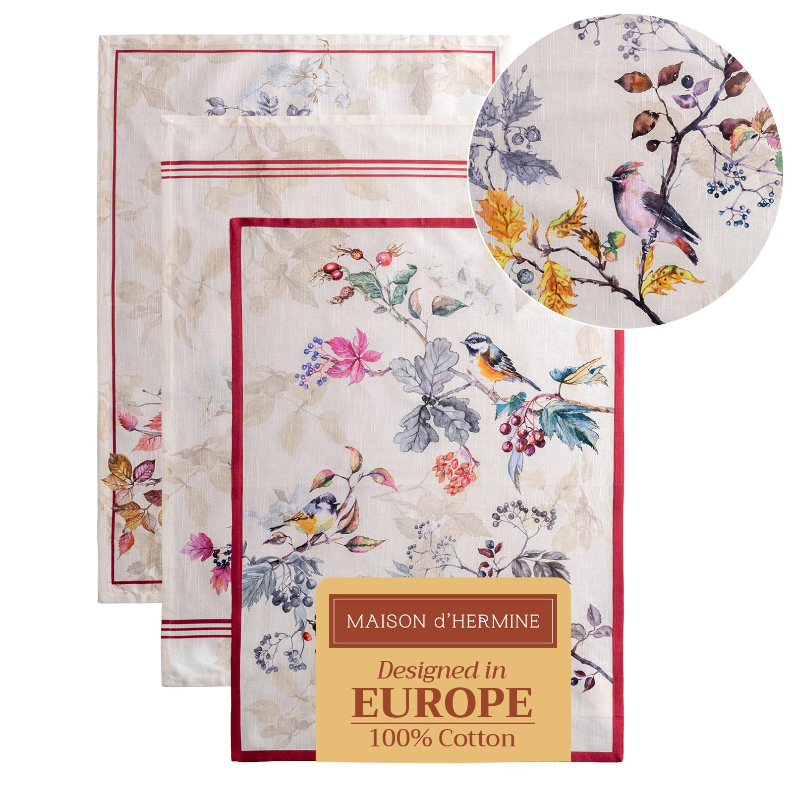 Maison D' Hermine Kitchen Dish Hand Towels 20   X 27.50    Quick Dry 100% Cotton Cleaning Dishtowel Set Of 3 Reusable Pantry Kit