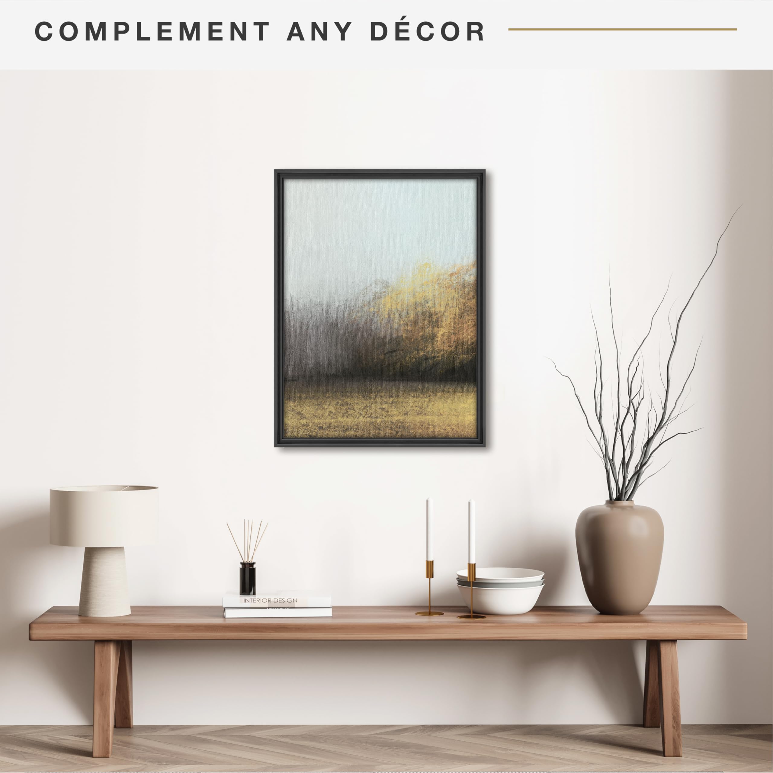 Mcs Canvas Float Frames 18X24 Frame, Black Frame For Finished Canvases, Vertical & Horizontal Wall Hanging Large Frame With Adhe