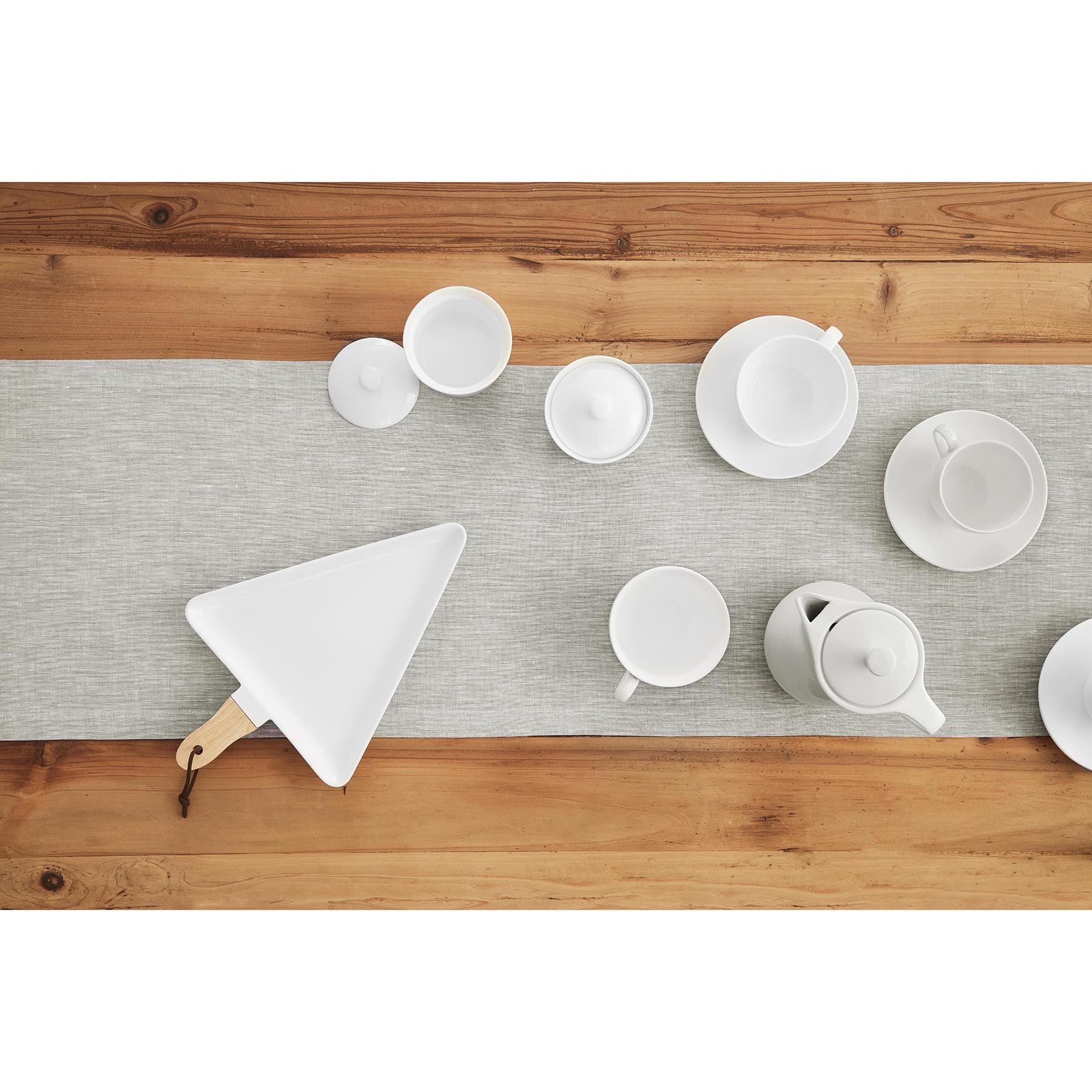 Solino Home Linen Table Runner 144 Inches Long - 100% Pure Linen Oyster Grey Table Runner 14 X 144 Inch - Machine Washable Dinin