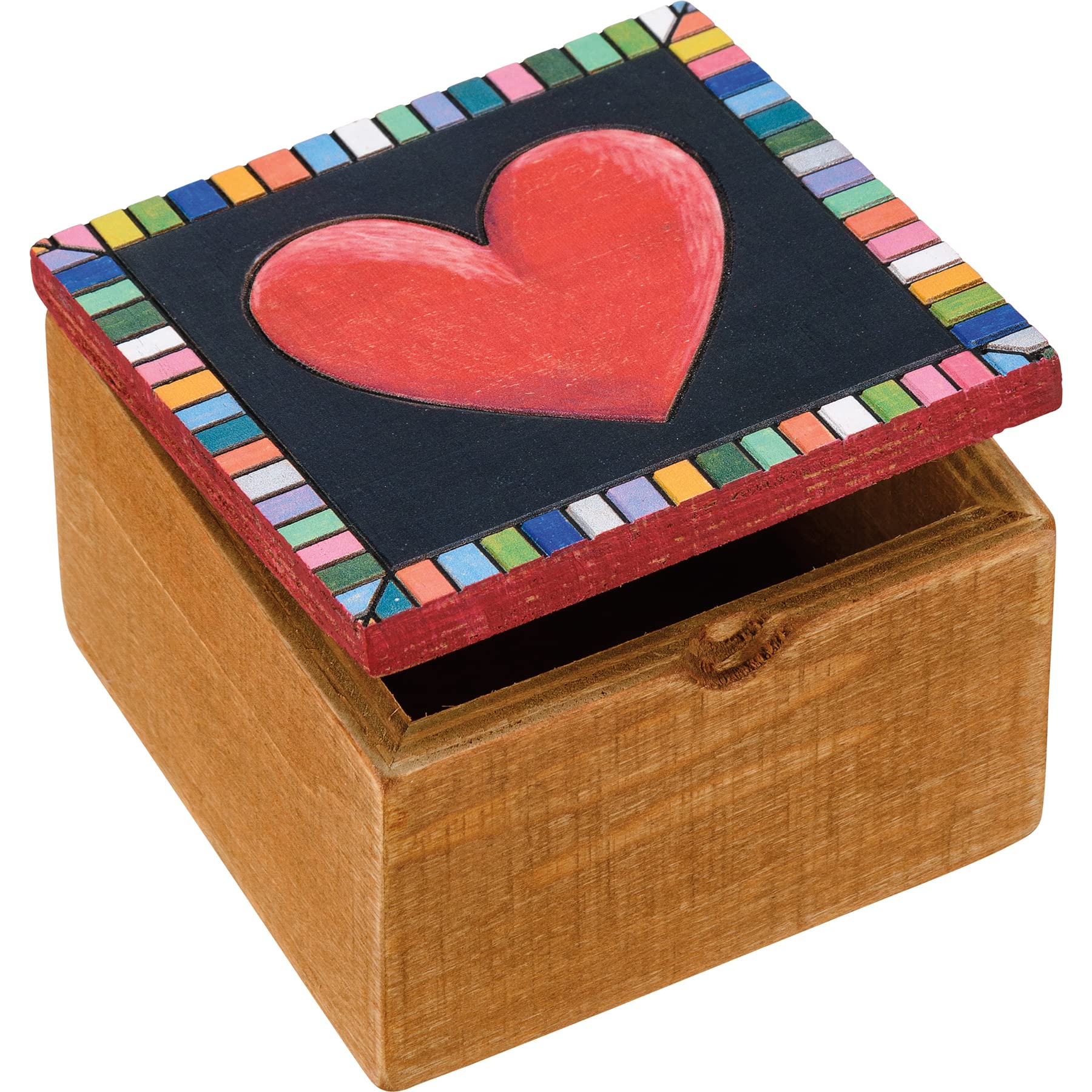 Primitives by Kathy Rustic Wooden Hinged Box - Home and Office Decor, Farmhouse Design, Desk and Shelf Decorations, Memory and K