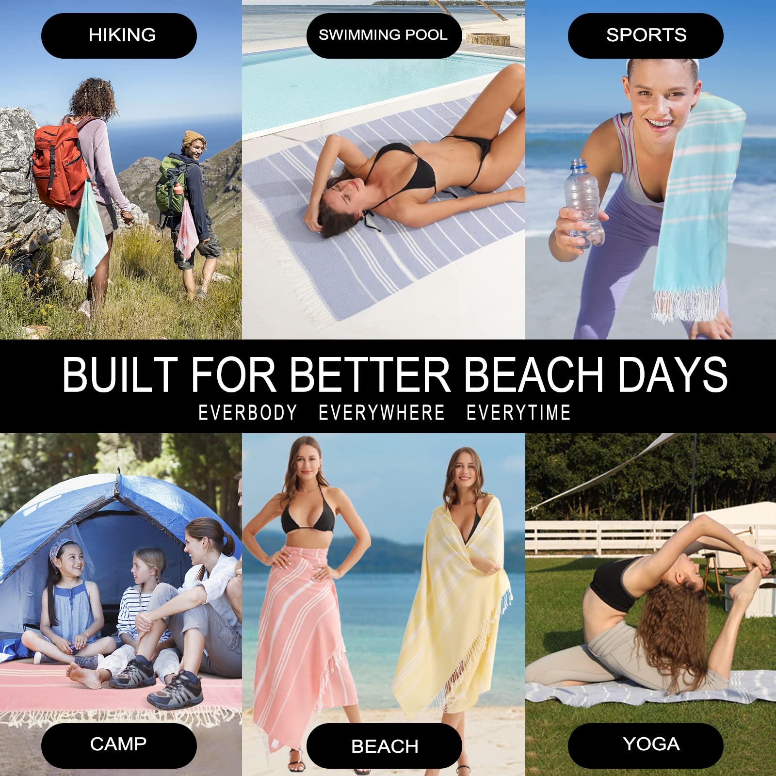 Cotton Turkish Beach Towels Quick Dry Sand Free Women Happy Birthday Gift Ideas Mom Mother Daughter Wife Sister Girlfriend Her Teacher Best Friend Retirement 50th 40th 30th Godmother Proposal Husband