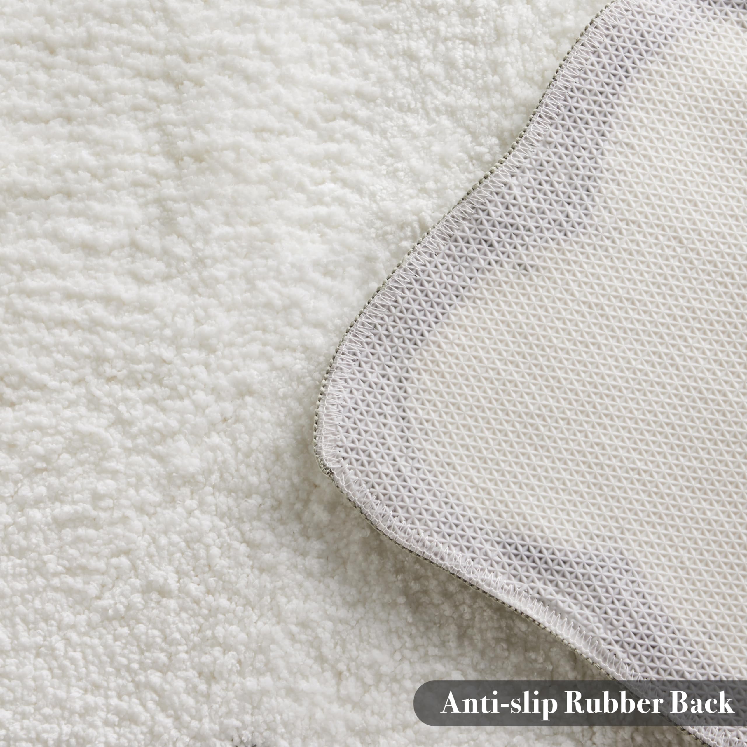 Ohocut Luxury Microfiber Bathroom Rugs, White Bath Rug With Oliver Green Scalloped Piping Cute Aesthetic Sage Bath Mat For Bathr