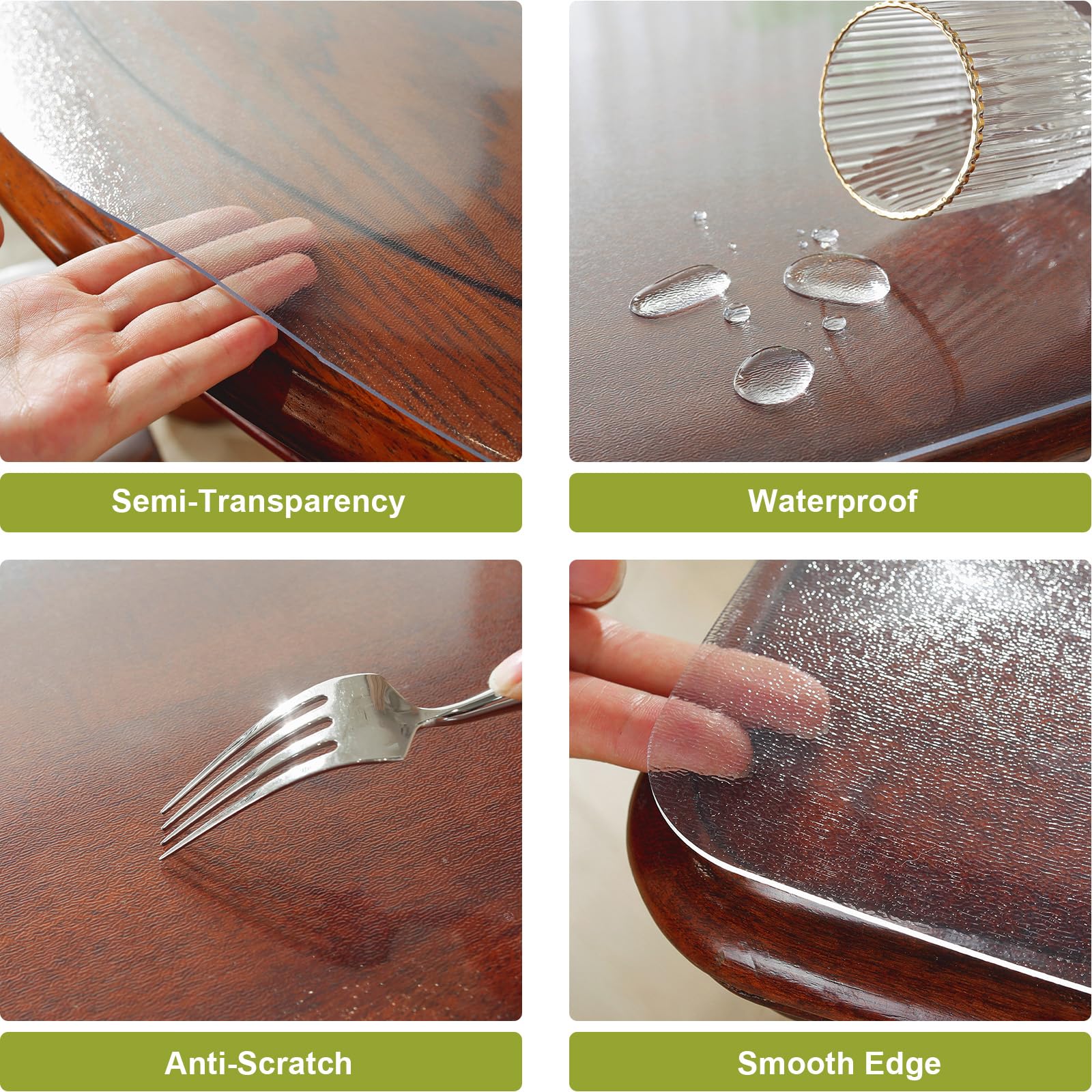 Ostepdecor Frosted Table Protector, 2Mm Thick 18 X 72 Inch Pvc Table Cover Protector, Plastic Desk Protector Mat, Floor Protecto
