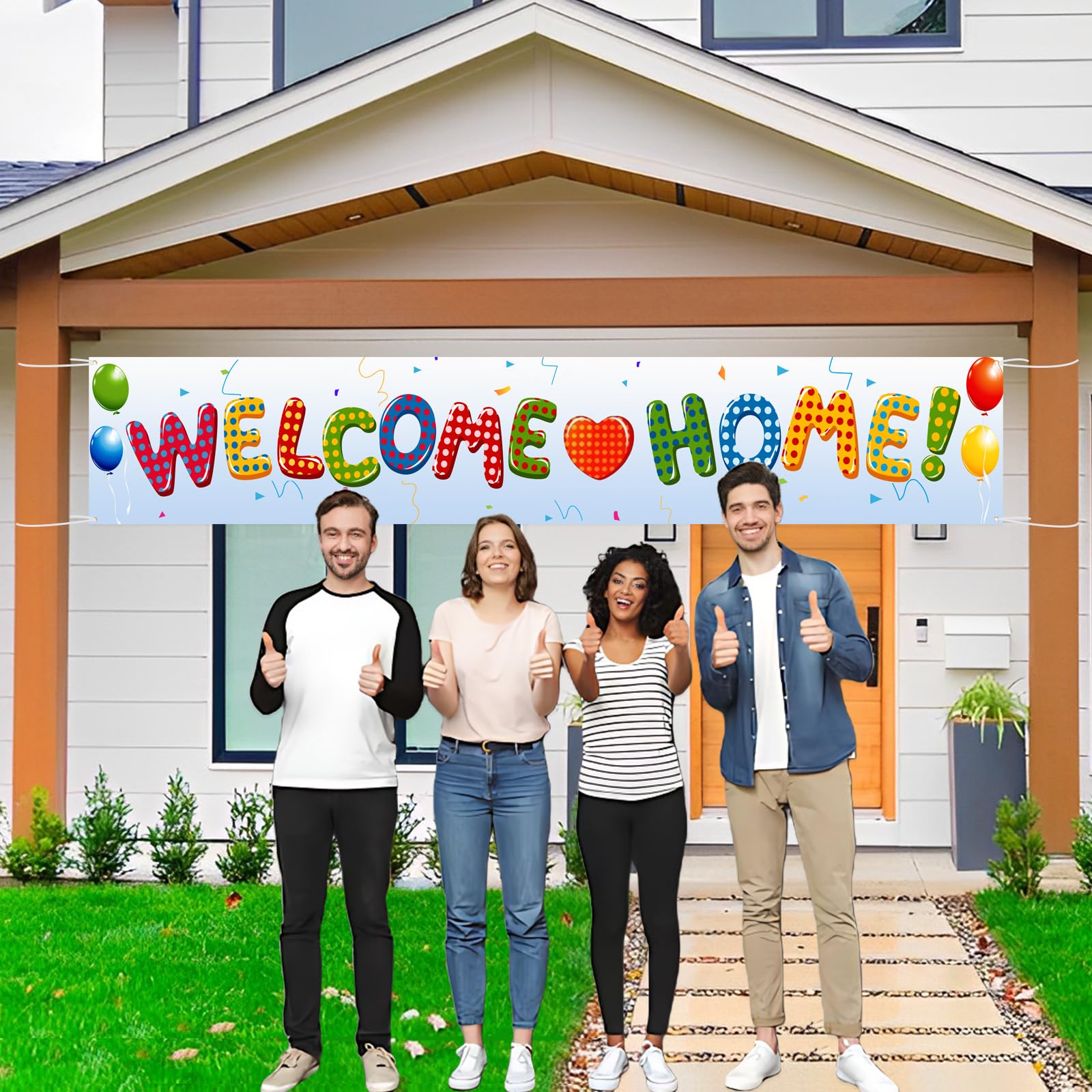 Labakita Welcome Home Banner Housewarming, Welcome Home Decorations For Hospital/Military/Navy/Marine Corps/Marine Boot-Camp/Arm
