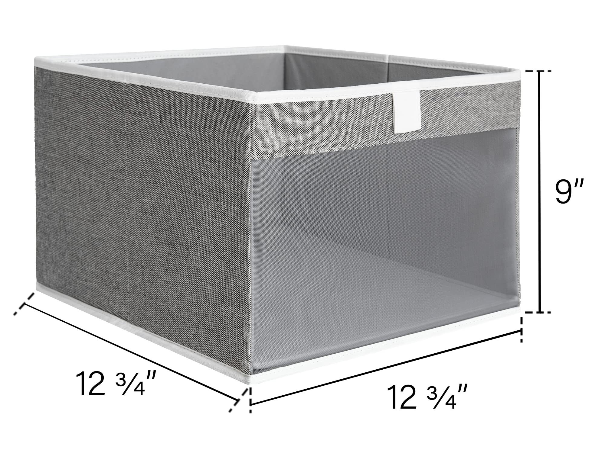 Storageworks Closet Storage Bins With Clear Window And 2 Handles, Foldable Clothing Bins For Shelves, Large Fabric Organizer, Gr