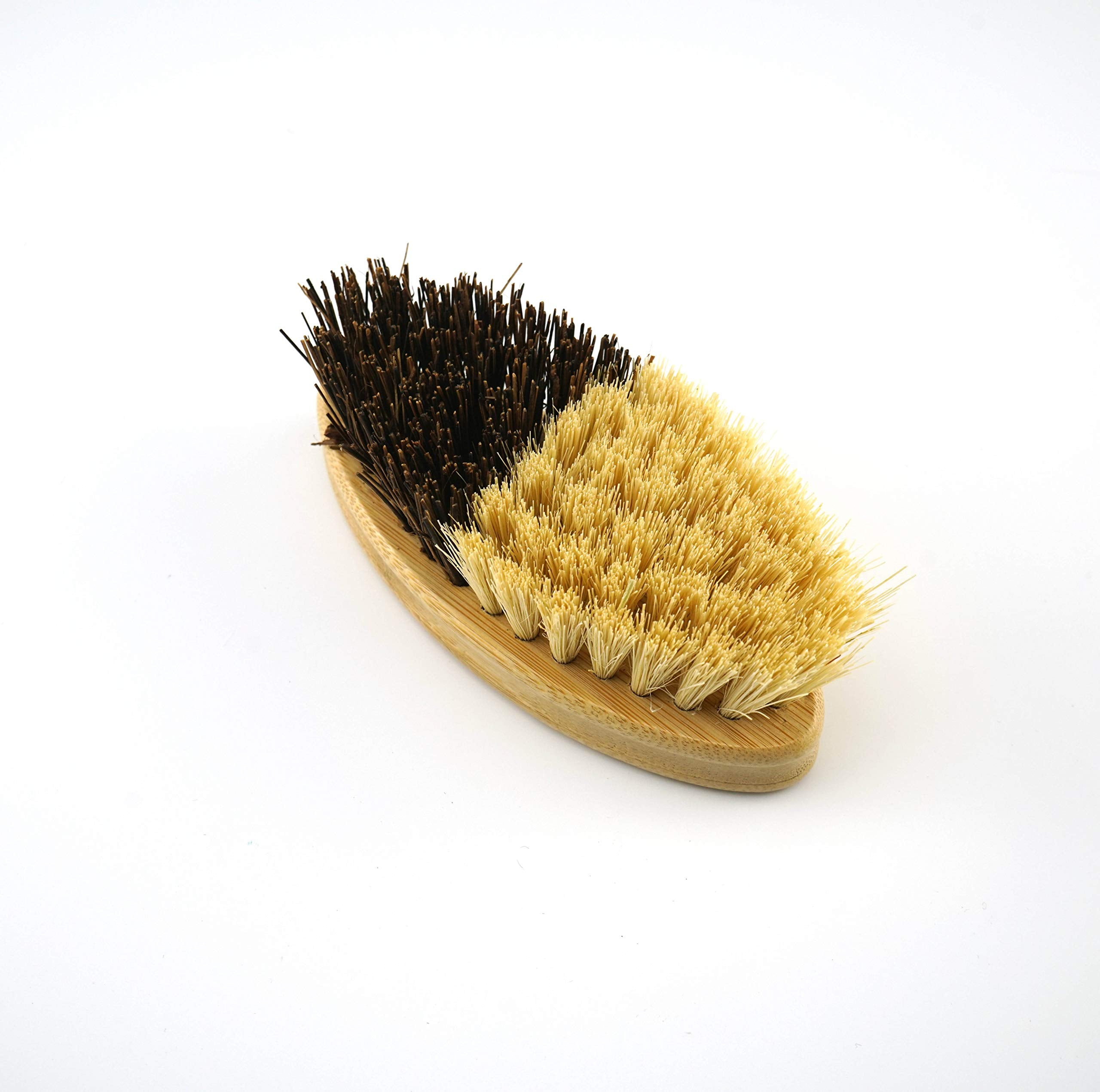 Txv Mart Natural Bamboo Fruits And Vegetable Brush Scrubber With Coconut Fibre And Sisal Bristles | Multi Purpose Bamboo Cleanin