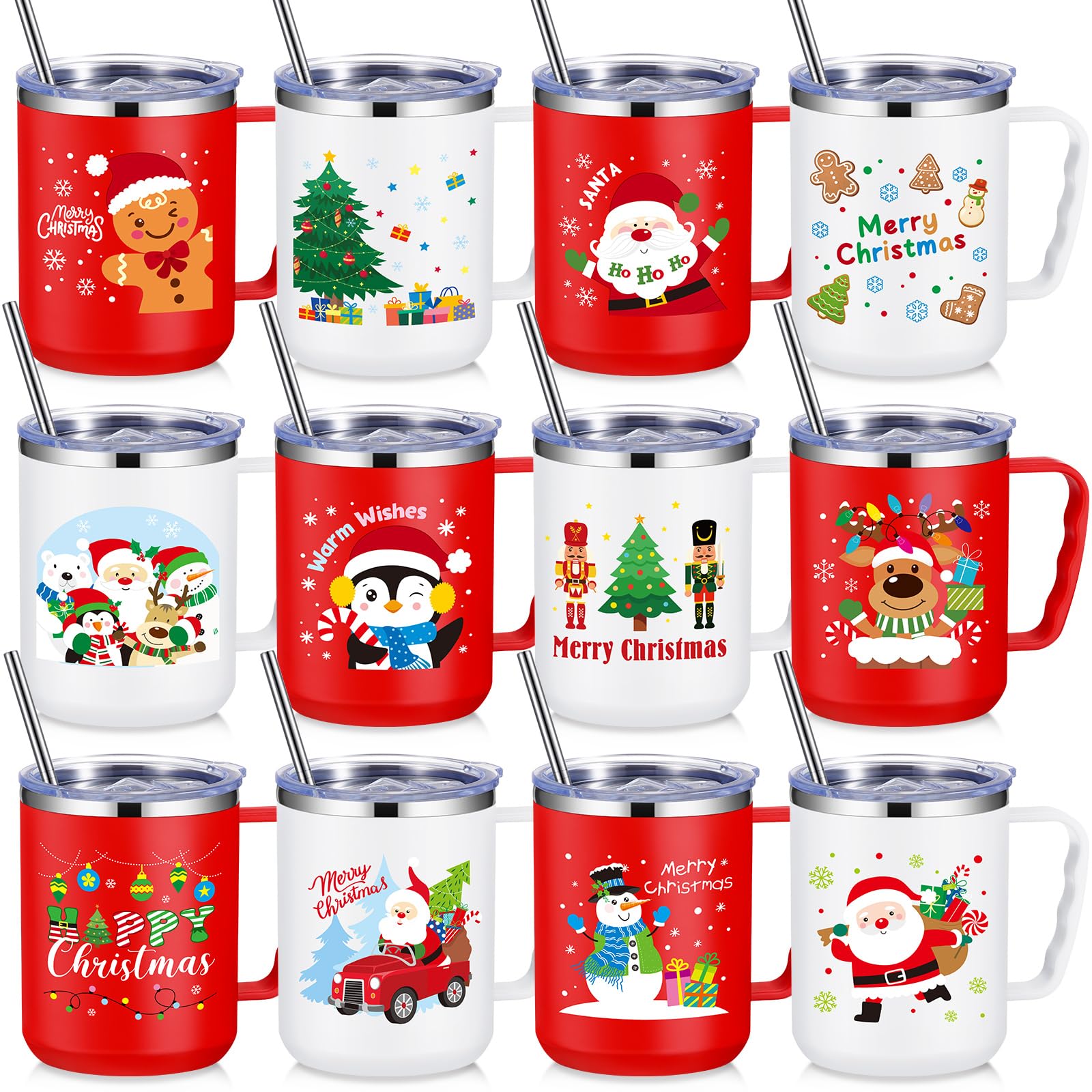 Umigy 12 Pcs Christmas Coffee Mug Bulk Employee Appreciation Gift Classic