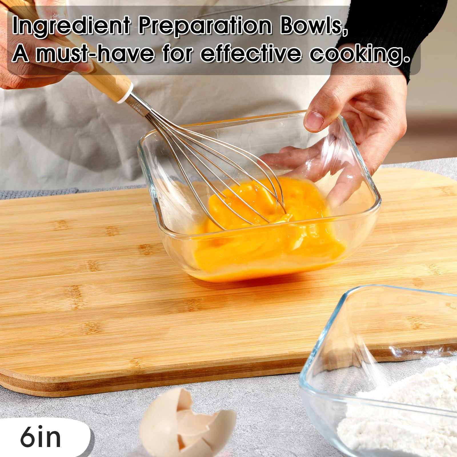 Nutriups Glass Bowl Glass Mixing Bowls Set Glass Salad Bowls Glass Cereal Bowls Glass Serving Bowls Microwave Safe Clear Glass B