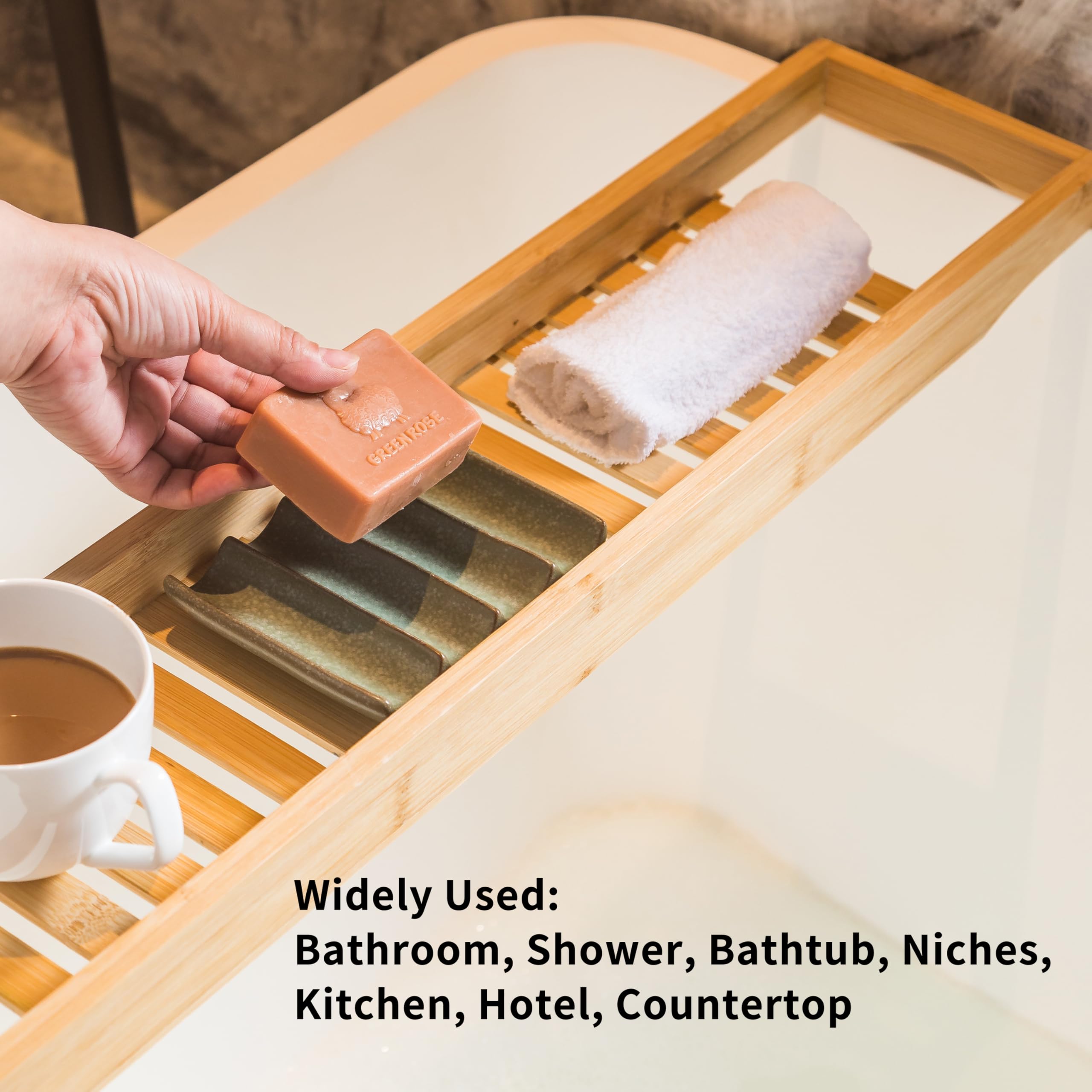 Cormomu Draining Soap Dish For Shower, Bar Soap Holder For Bathroom, Soap Saver, Japanese Soap Tray, Soap Stand, Ceramic Soap Di