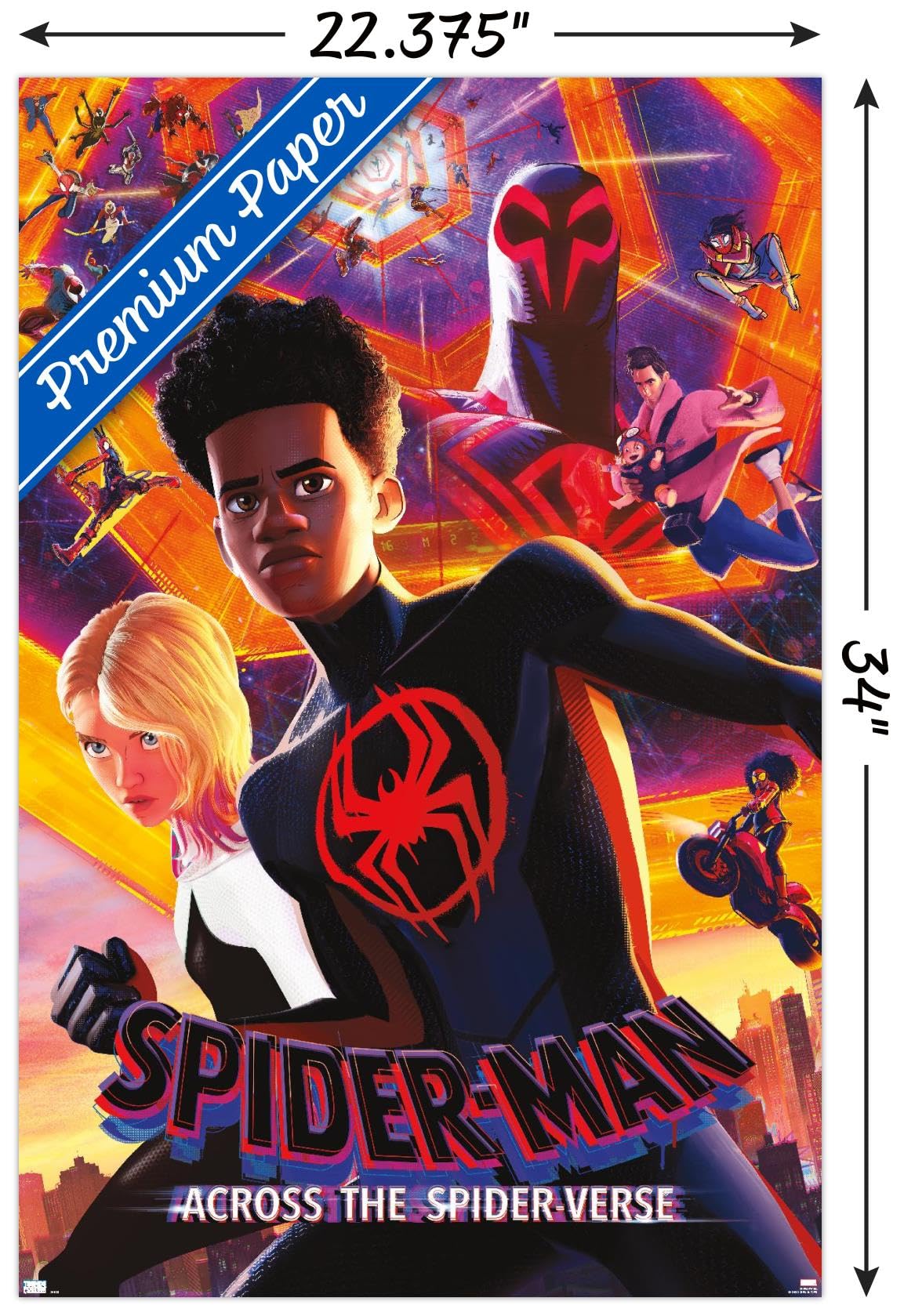 Trends International Marvel Spider-Man: Across The Spider-Verse - Group One Sheet Wall Poster, 22.37'' X 34.00'', Premium Poster