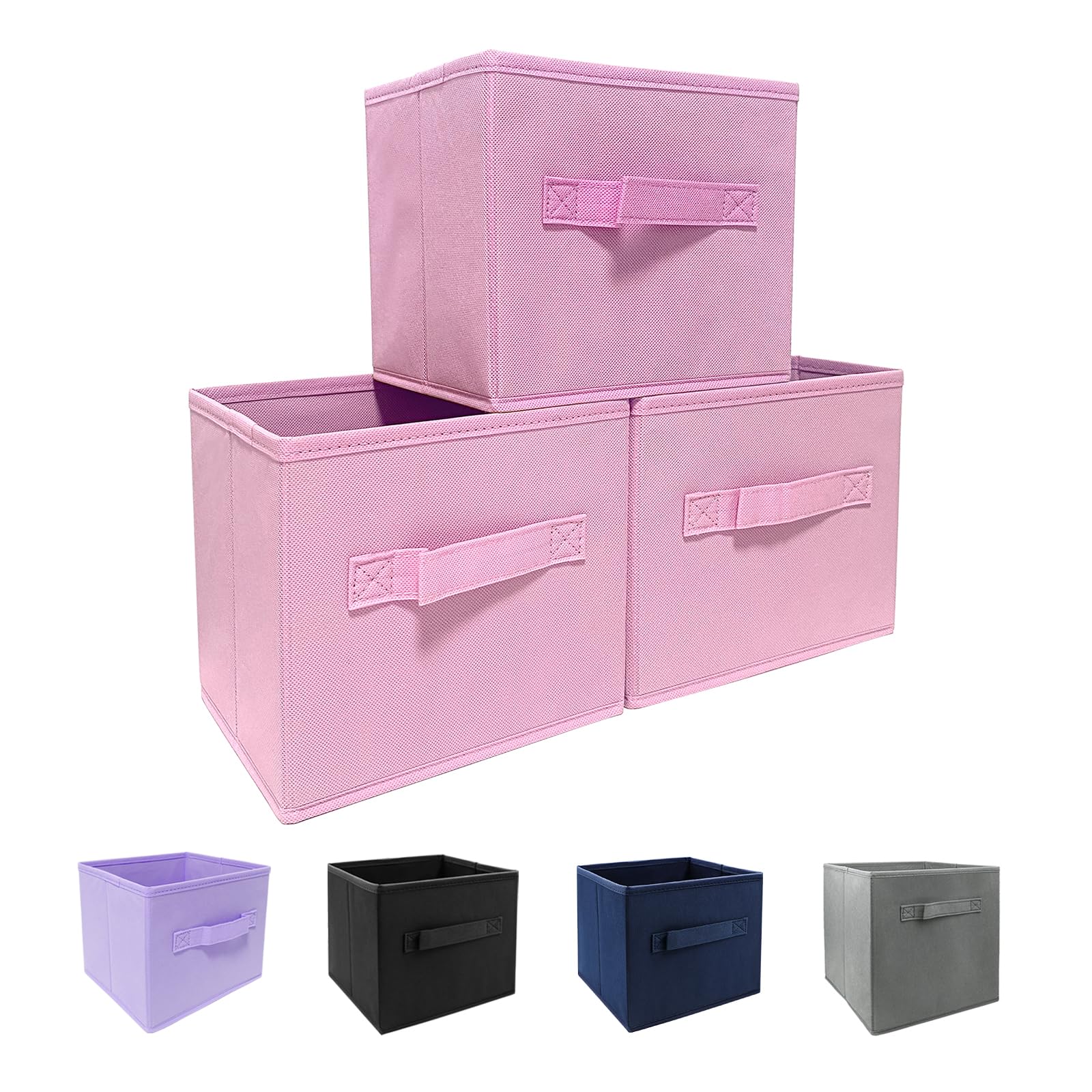 EBIGIC Storage bins collapsible storage bins,cube storage organizer (Pack of 3) 10.5 * 10.5 * 11 inch,For home and office Collap