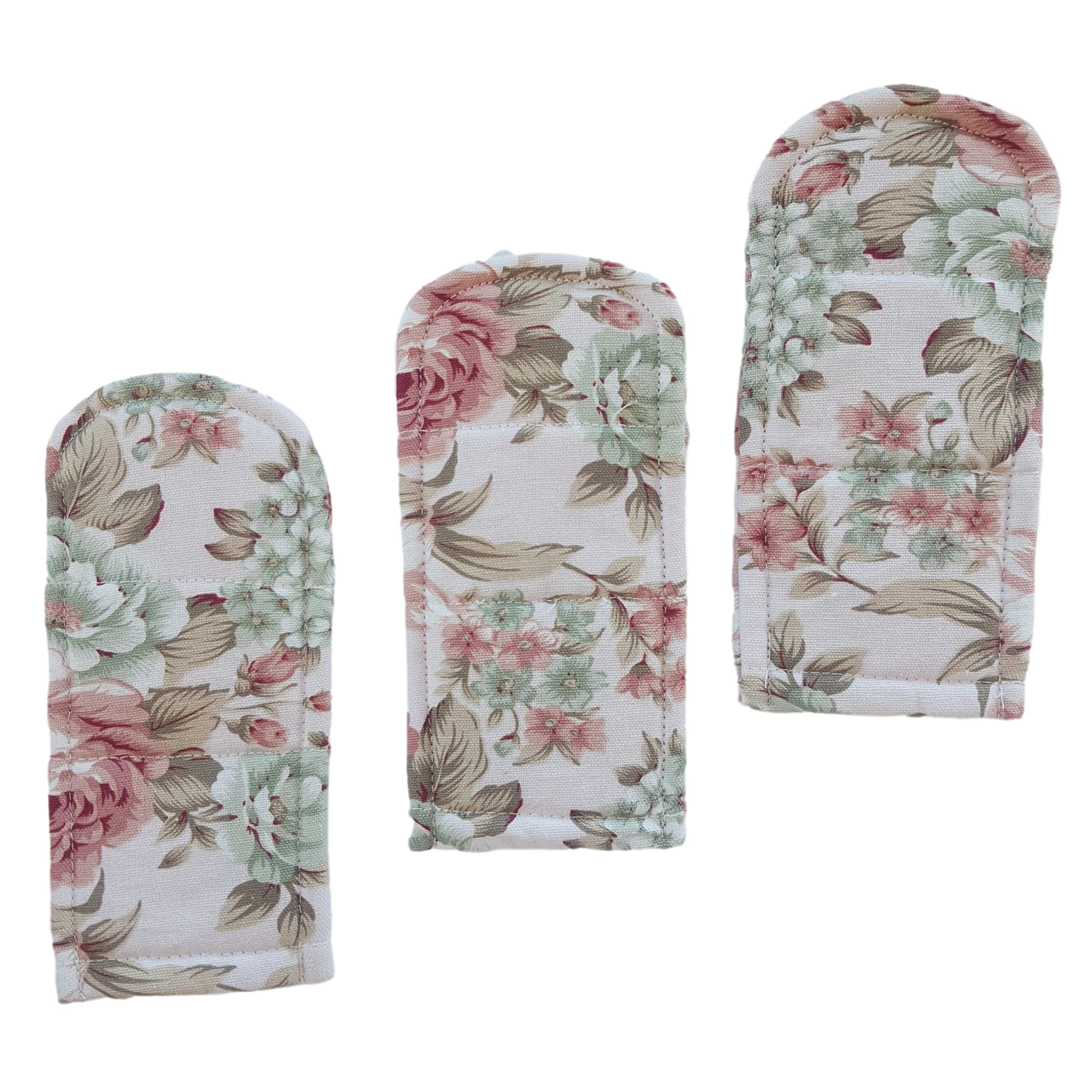 Cushystore 3X Pan Handle Holder Cover Canvas Holders Heat Resistant Anti-Scalding Protector (Pink Rose Garden)