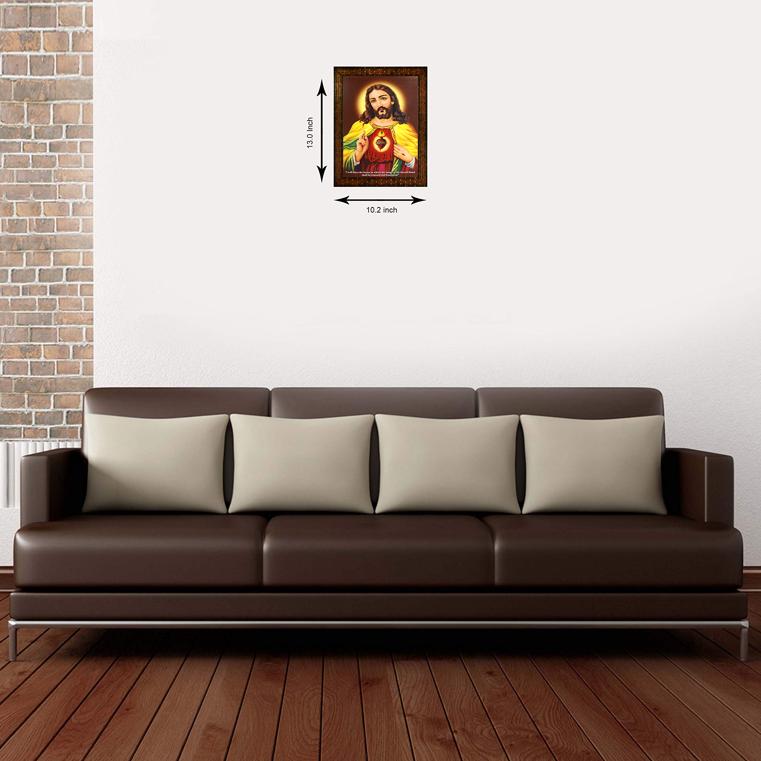 Indianara God Jesus Painting -Synthetic Wood, 27X30.5X1Cm, Multicolour