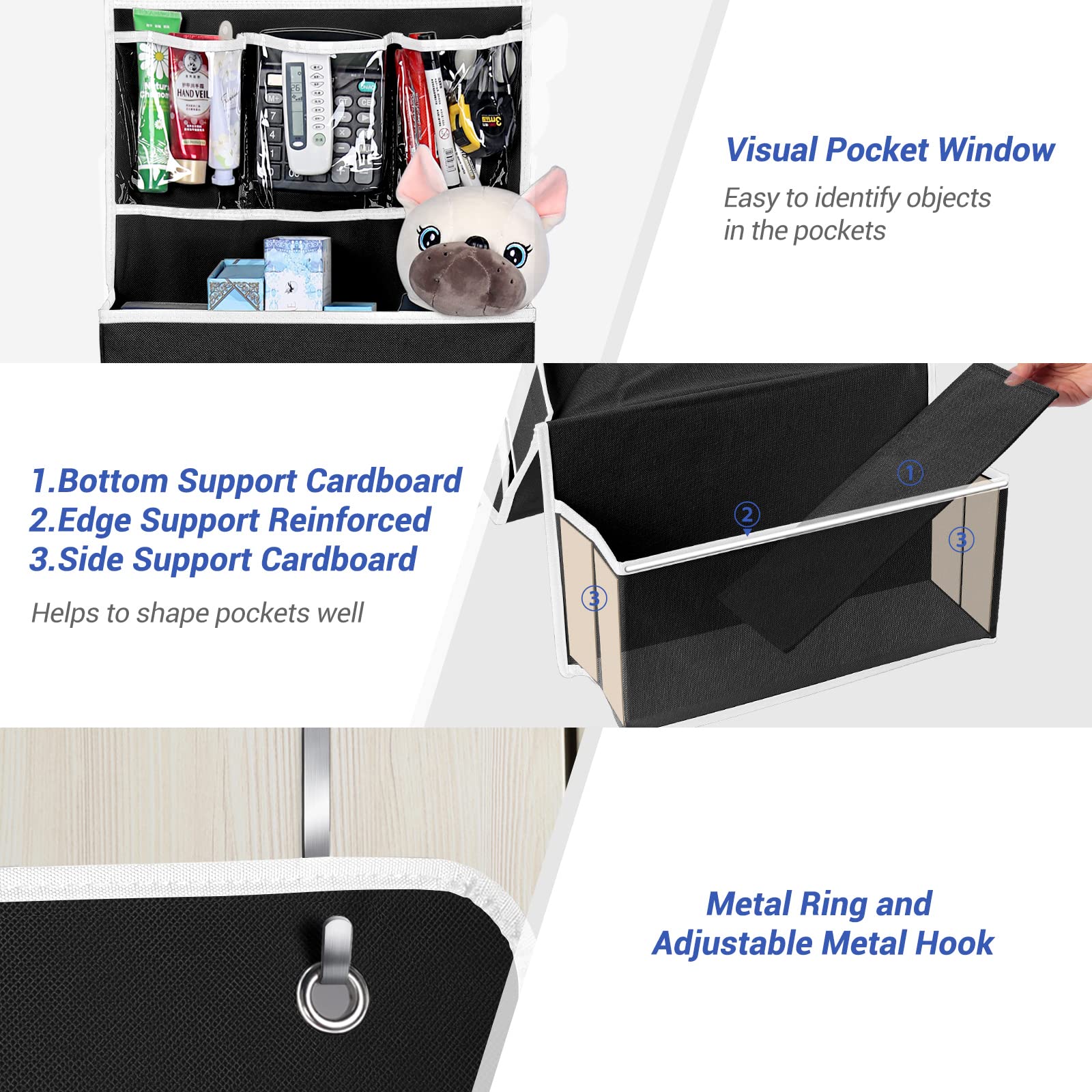 Nestidy Over The Door Organizer Storage, Wall Mount Hanging Organizer With 4 Large Capacity Pocket Organizers And 3 Small Pocket