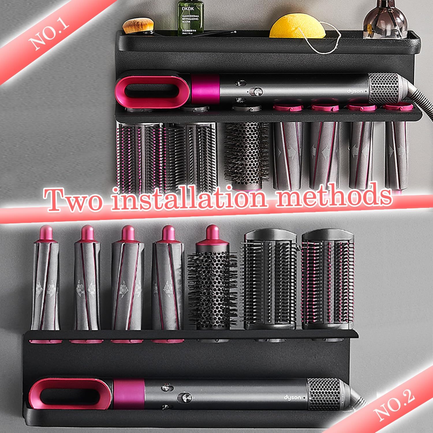 Yimerlen Wall Mounted Storage Holder Compatible With Dyson Airwrap Storage Stand Rack For Bathroom Shelf Organizer Curling Iron