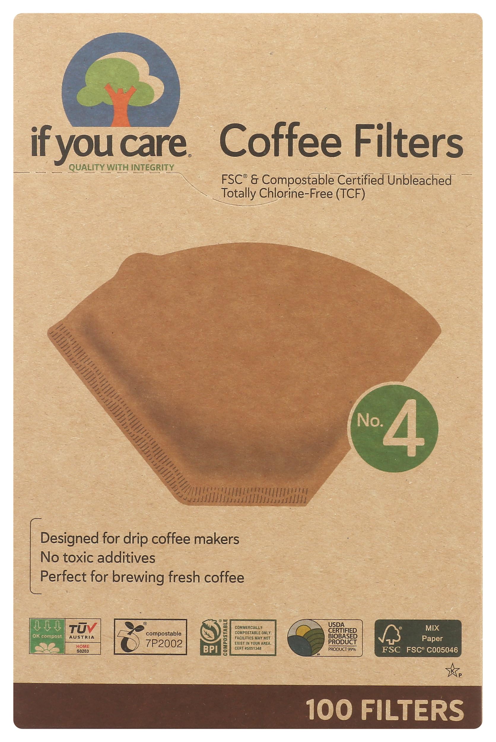 If You Care No. 4 Coffee Filters 100 Count, 100 Ct