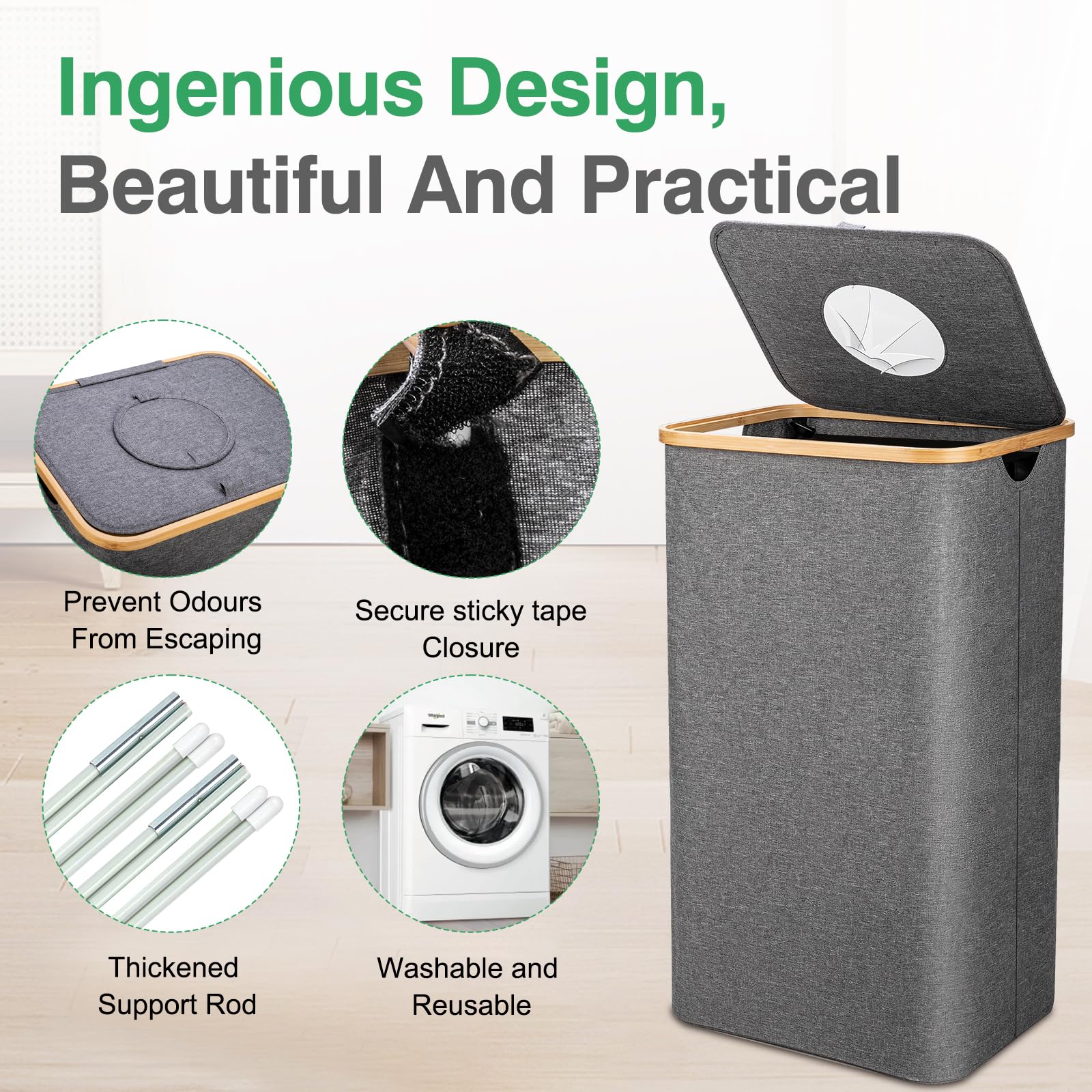 Recycling Bin,100L Recycling Bin For Kitchen Indoor Home,Bottle Recycle 26Gallon Large Capacity With Removable Tote Bag, Collect
