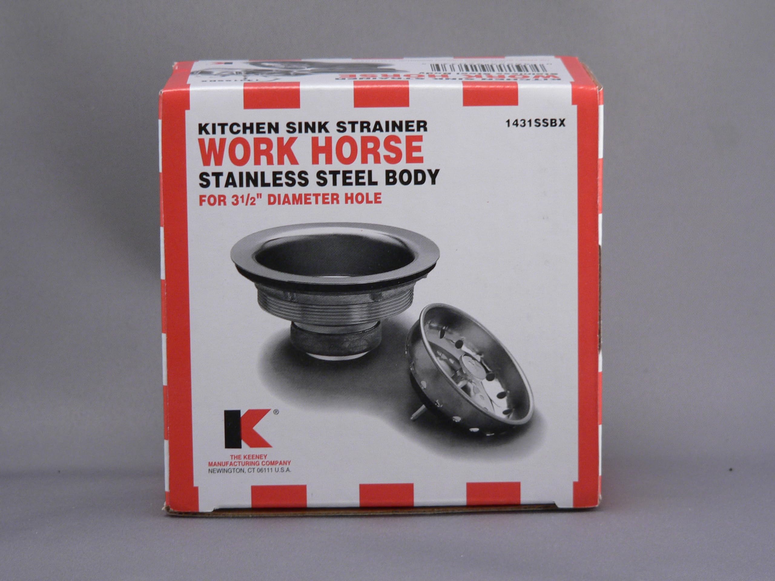 Keeney 1431Ssbx Sink Strainer With Fixed Post Basket, Stainless Steel