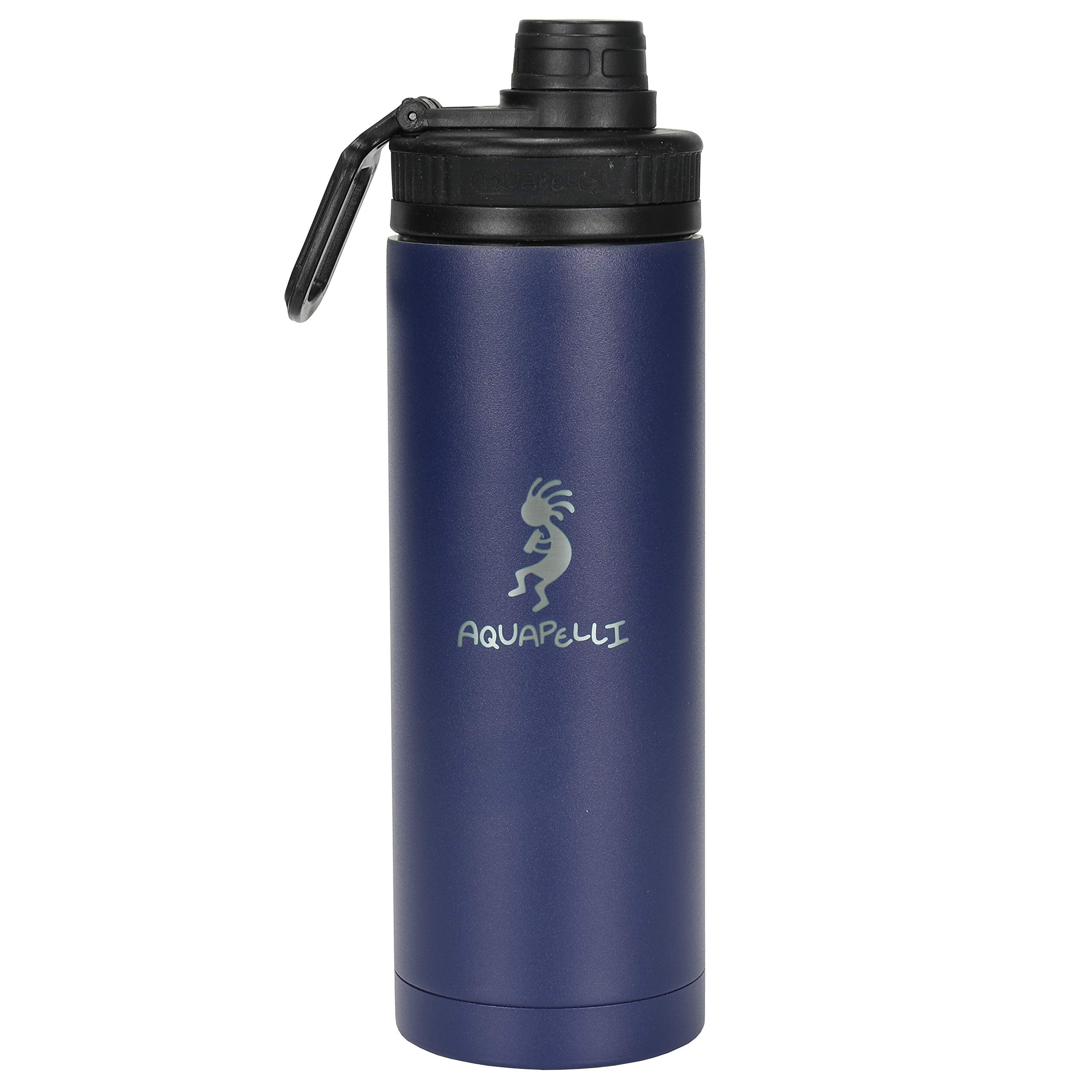 Aquapelli Vacuum Insulated Water Bottle, 18 ounces, Blueprint Blue