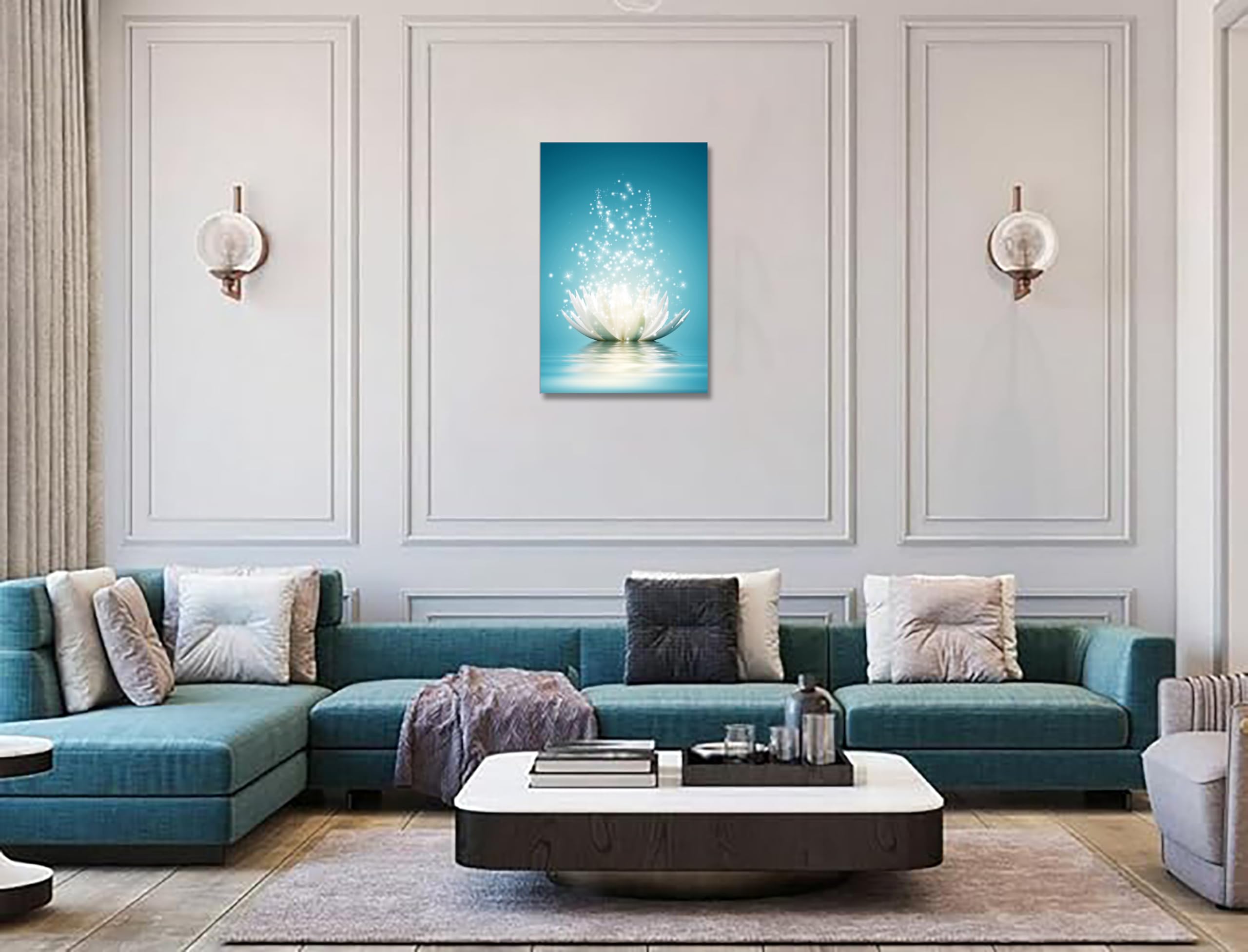 Canvas Prints Wall Art Lotus Flower Pictures Bathroom Decor Zen Painting Spa Photo Artwork Framed For Spiritual Meditation Yoga