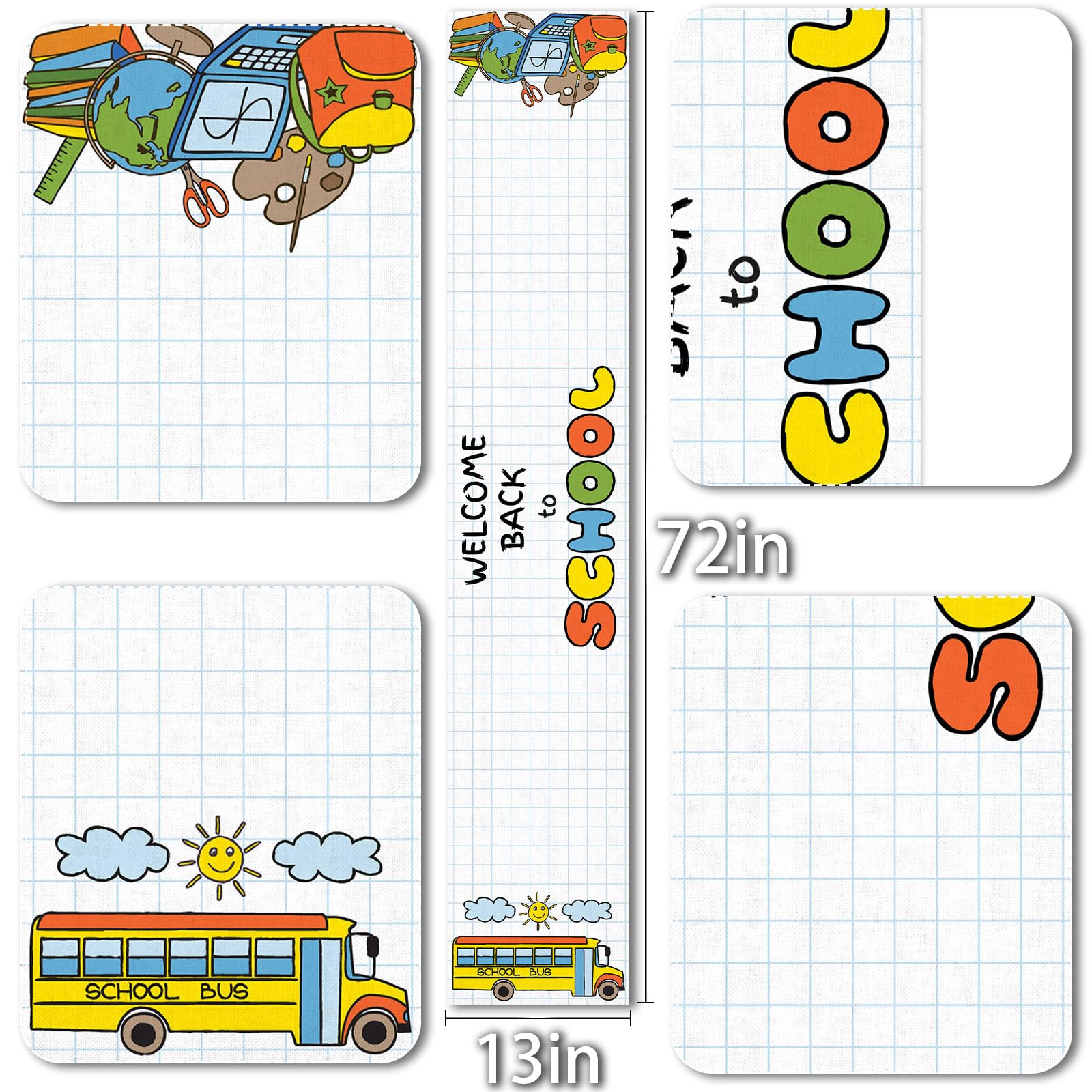 Vohado Welcome Back To School Table Runner Students Kids First Day Of School Party Decoration School Bus Dining Room Home Kitche