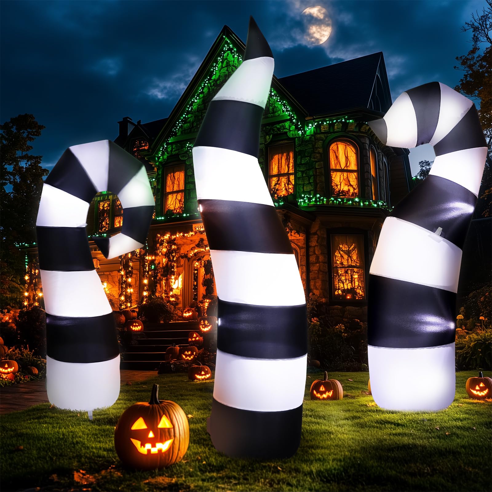 Leyndo 3pcs Halloween Sandworm Inflatables Decoration 6 ft Light Giant Yard Lawn Snake Decor with Build in LED Sandworm Blow up