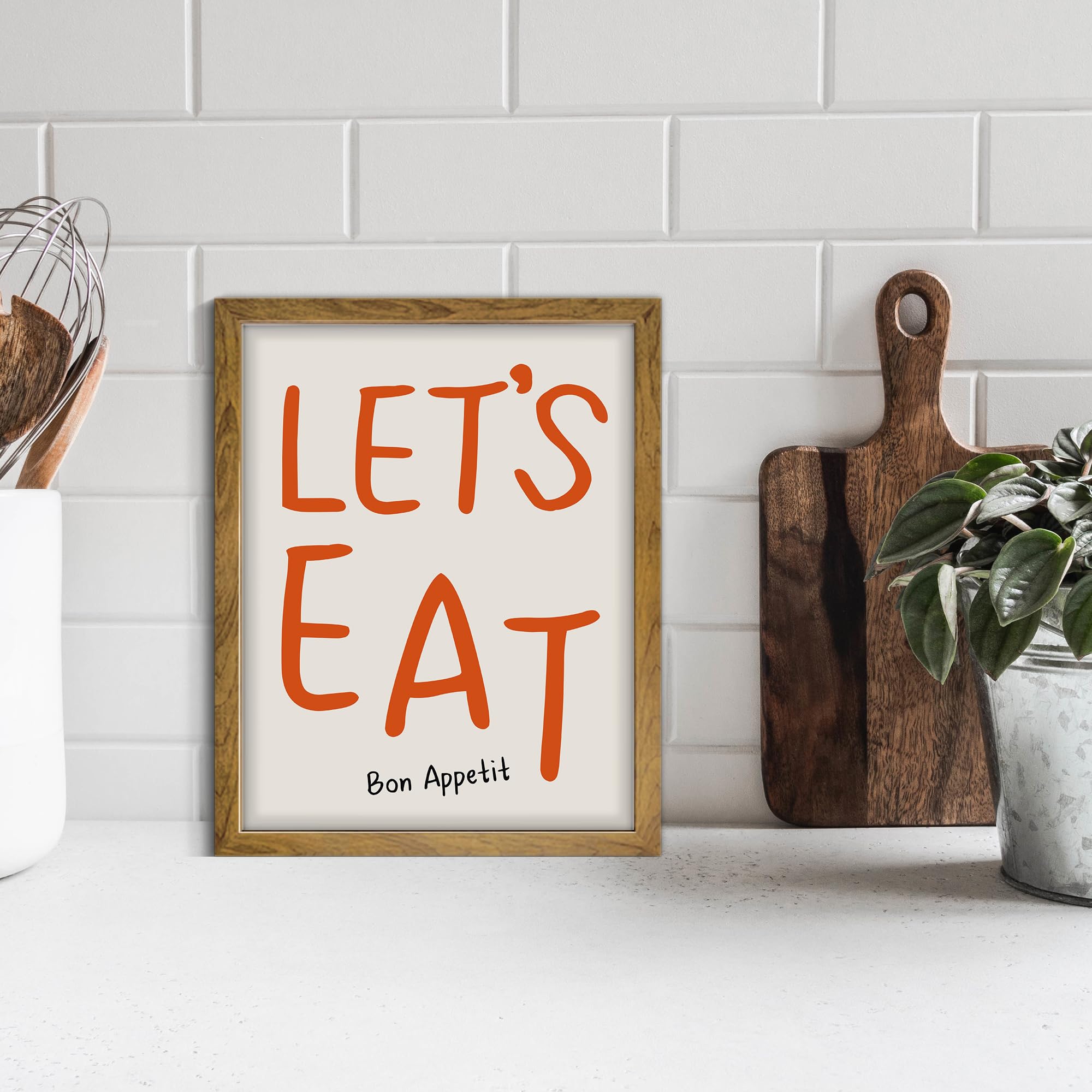 Let'S Eat Prints - Framed Kitchen Wall Art, Abstract Print, Bon Appetit Print, Kitchen Poster, Kitchen Wall Art Decor, Dining Ro