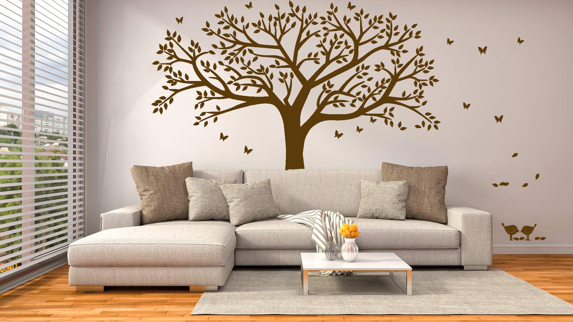 Giant Family Photo Tree Wall Decal Wall Sticker Vinyl Mural Art For Home Decor Room Decor (Brown)