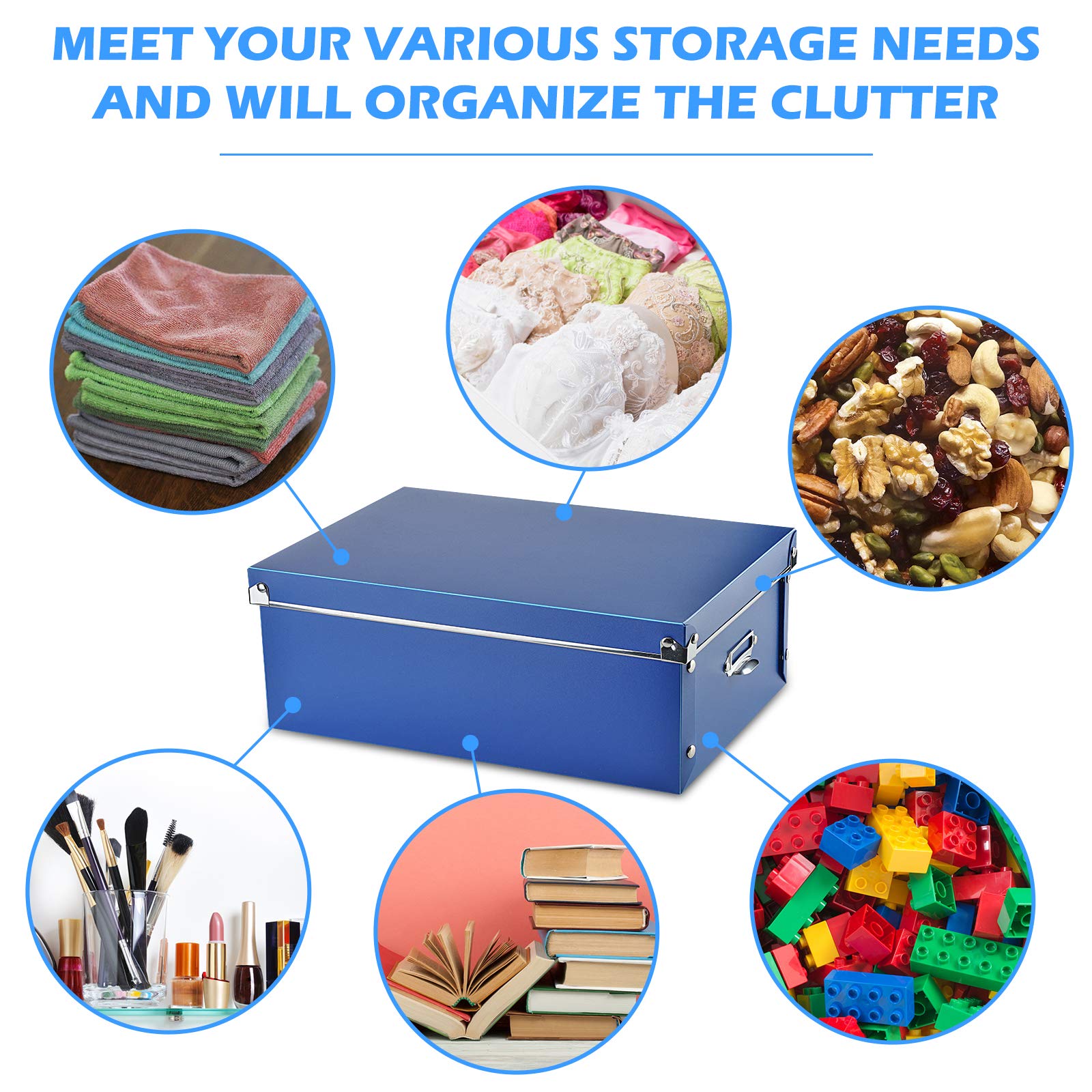 Seekind Photo Boxes Storage, Storage Boxes With Lids And Handles, 3 In 1 Set, Multiple Size(Smallmediumlarge) Plastic Box For Ph