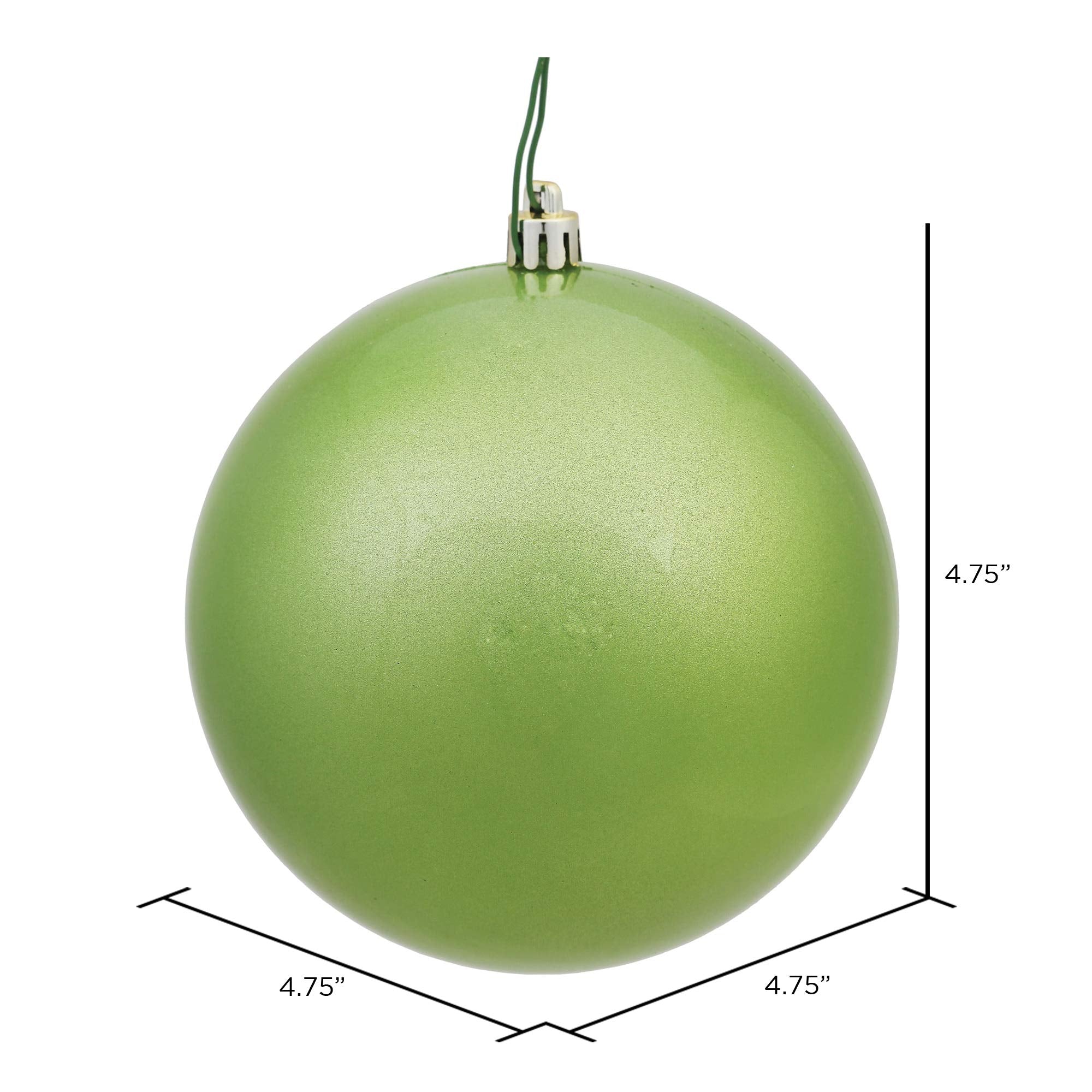 Vickerman N591254DCV Candy Ball Ornaments with Shatterproof UV Resistant, Pre-drilled Cap Secured & 6 of Green Floral Wire in 4