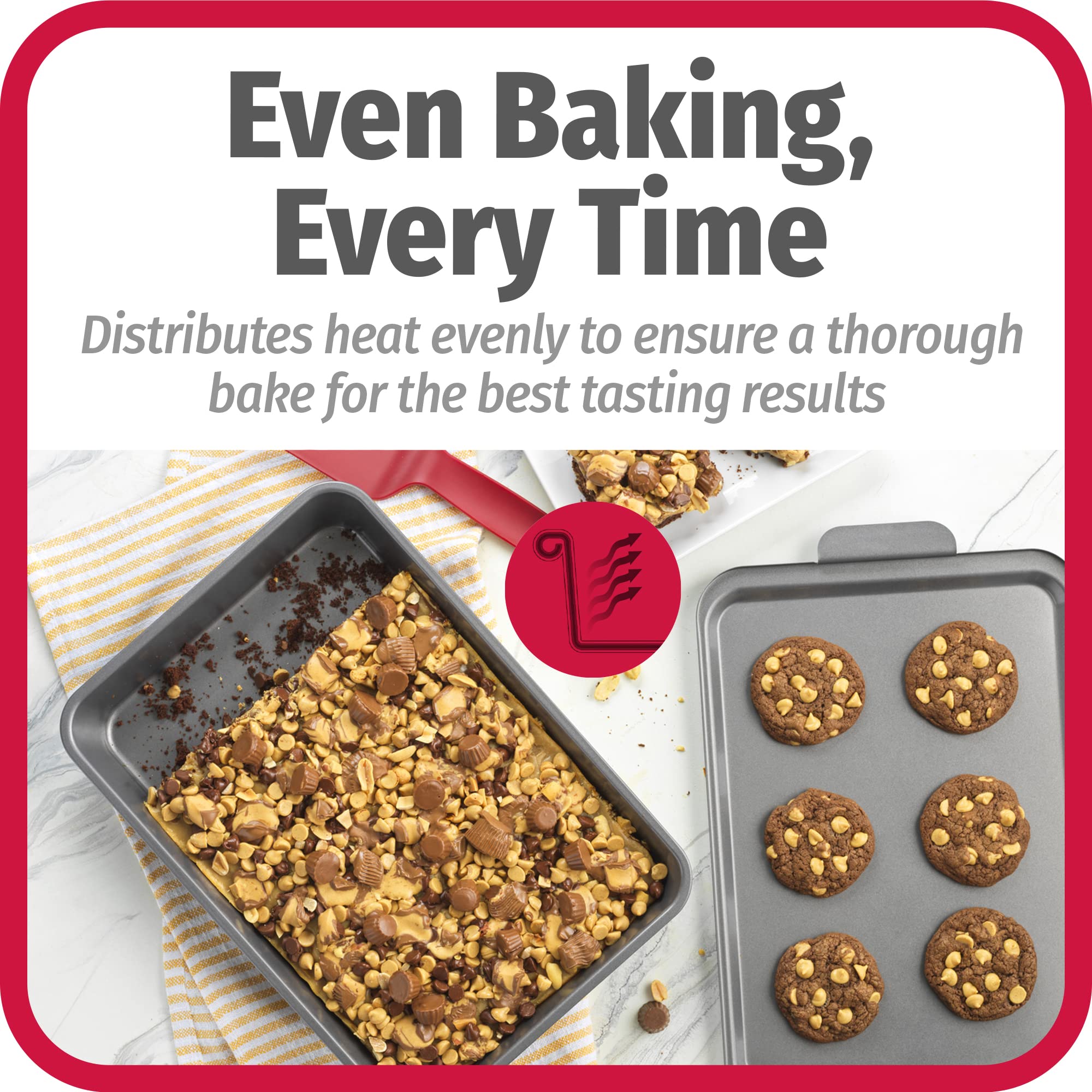 Goodcook Everyday Nonstick Steel Oblong Pan With Metal Lid, 9'' X 13'', Gray, Cake Pan, 9X13 Baking Pan With Lid, Metal Baking P