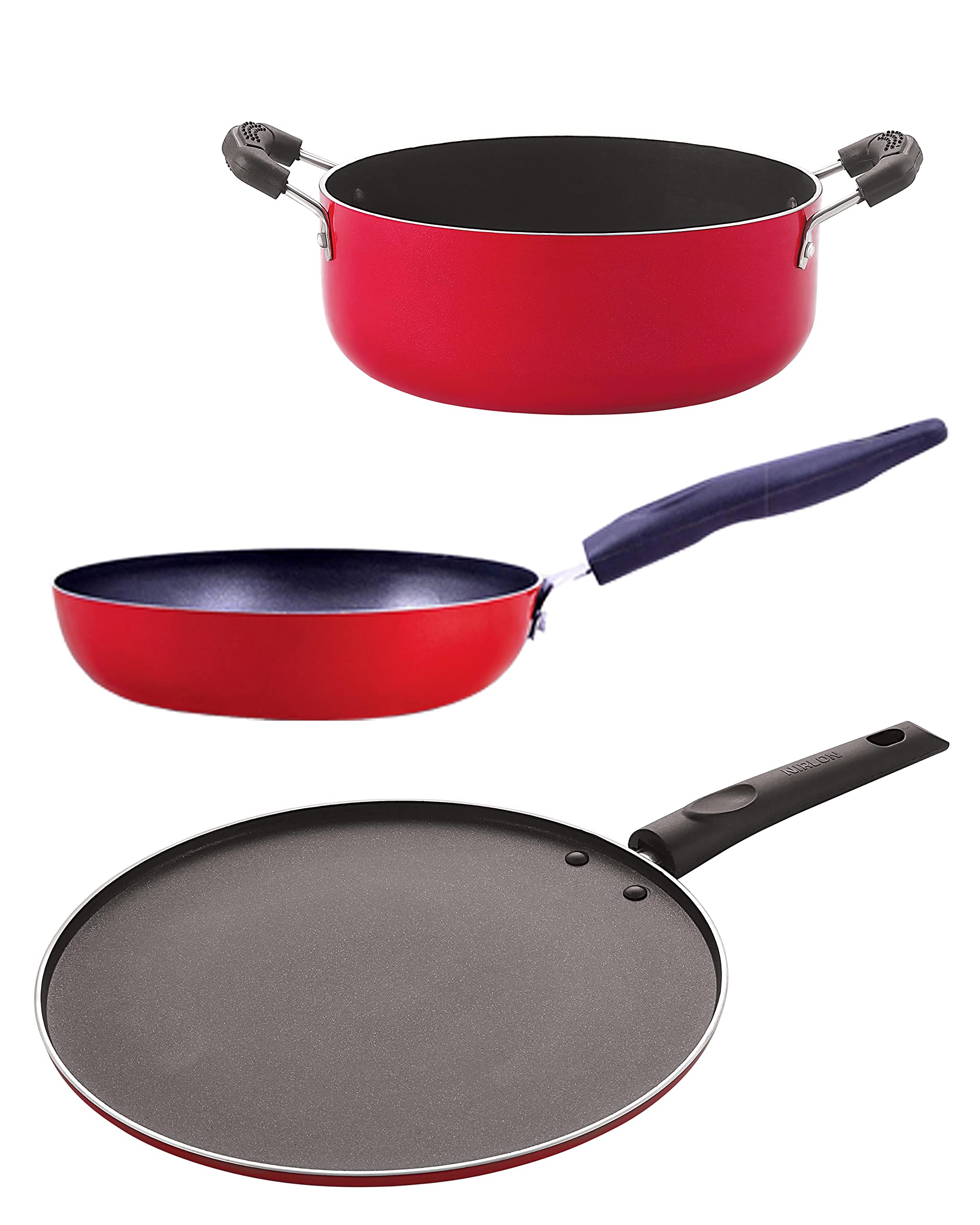 Nirlon Non Stick Aluminium Cookware Gift Set, 3 Pieces(Cvg_St11_Cs24)