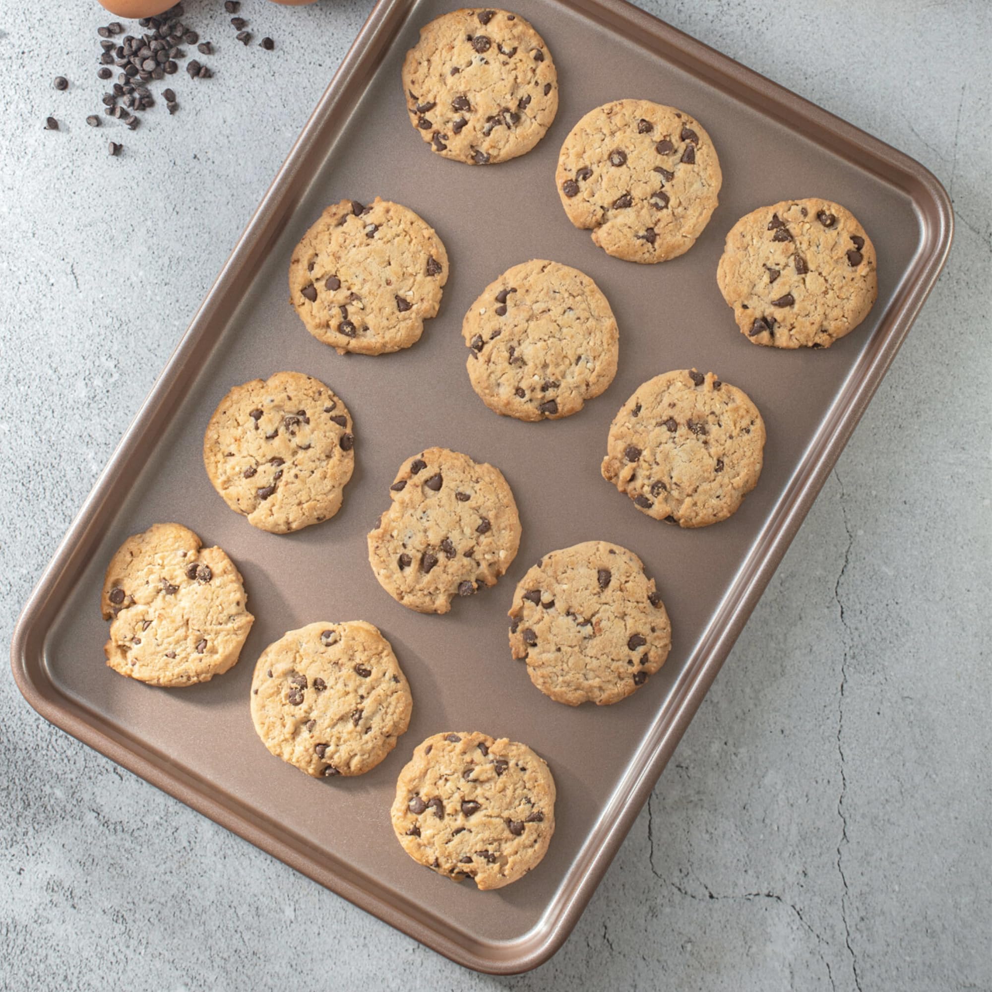 Happiels 10 X 15 Inches Non Toxic Non Stick Baking Sheet Set Of 2 | Nonstick Cookie Sheets For Baking | Premium Quality Baking P