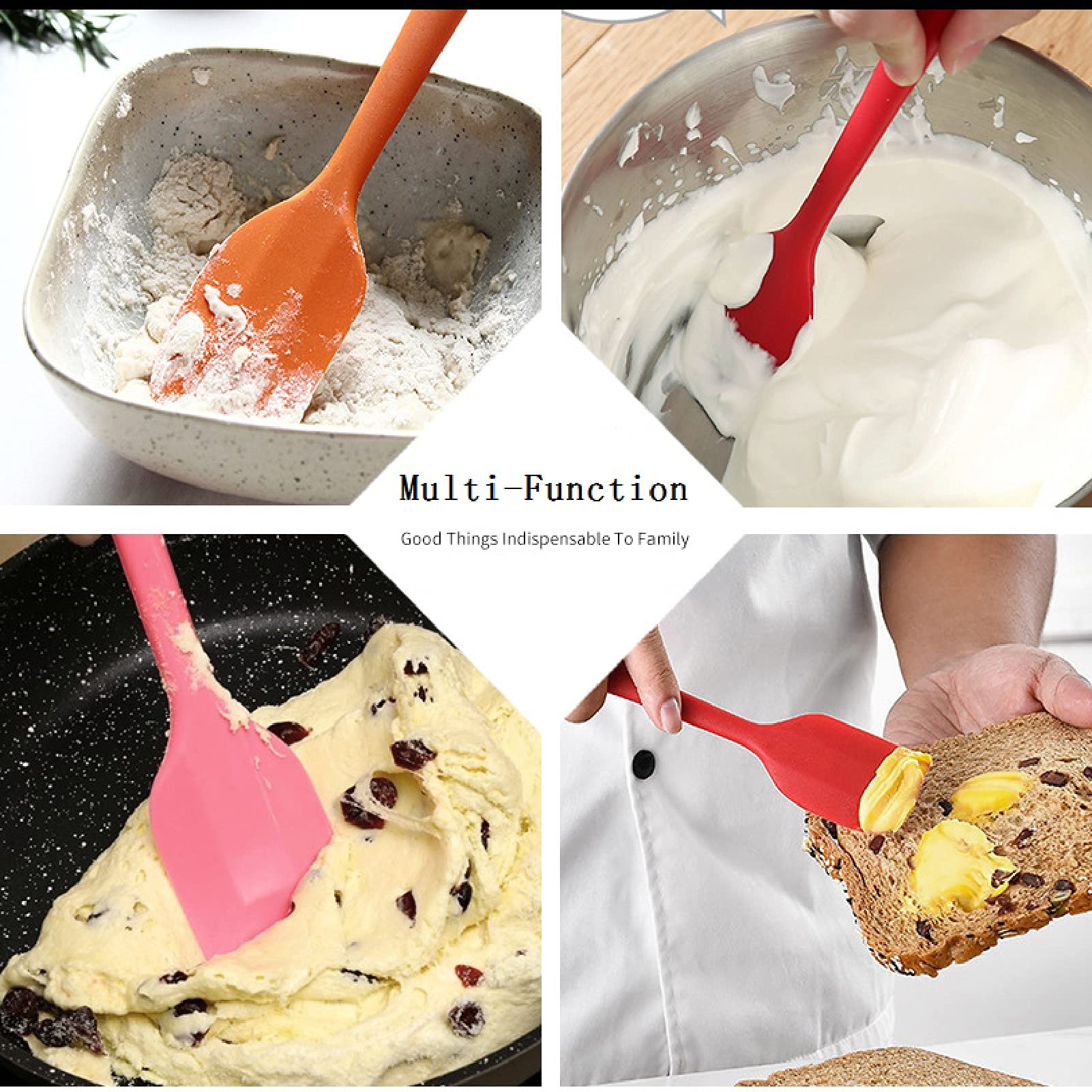 8 Pieces Silicone Spatulas,8.5 Inch Non-Stick Spatulas With Stainless Steel Core,Heat Resistant-500?, One Piece Design,Food Grad