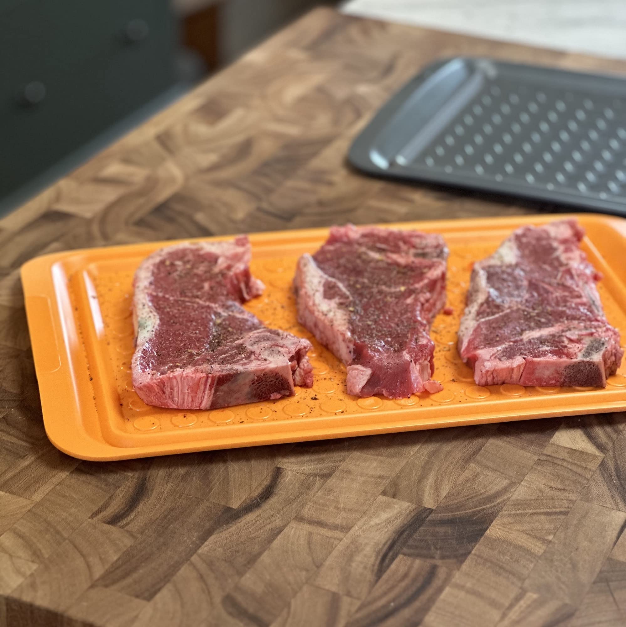 Outset Grill Prep Trays, Set Of 2 Large Trays, 17'' X 10.5'', Orange And Black
