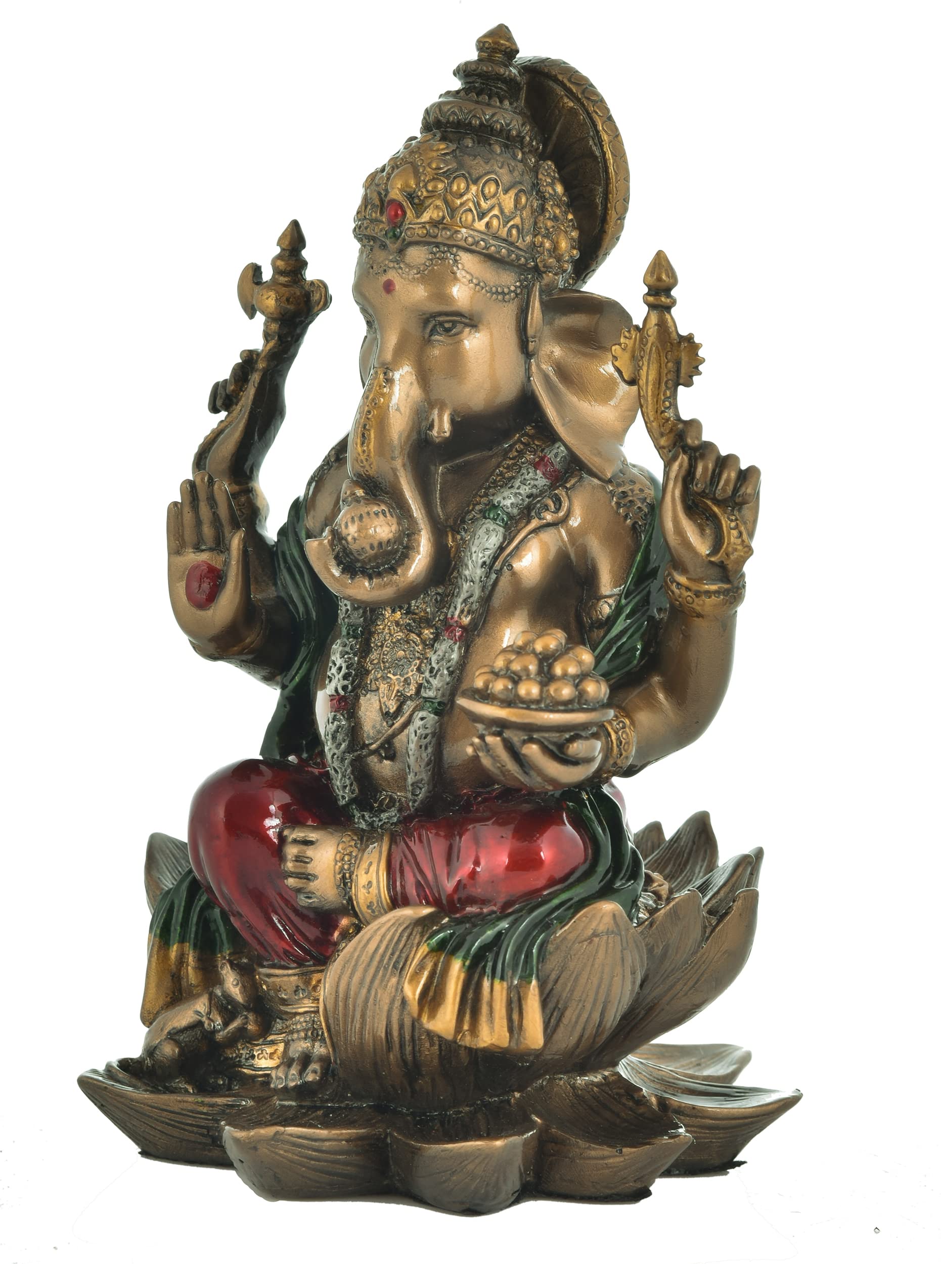 Archna Handicraft Polyresin Lord Ganesha Statue For Pooja Lord Ganesh Murti Idol For Home And Office Decor (7 X 3 Inch)